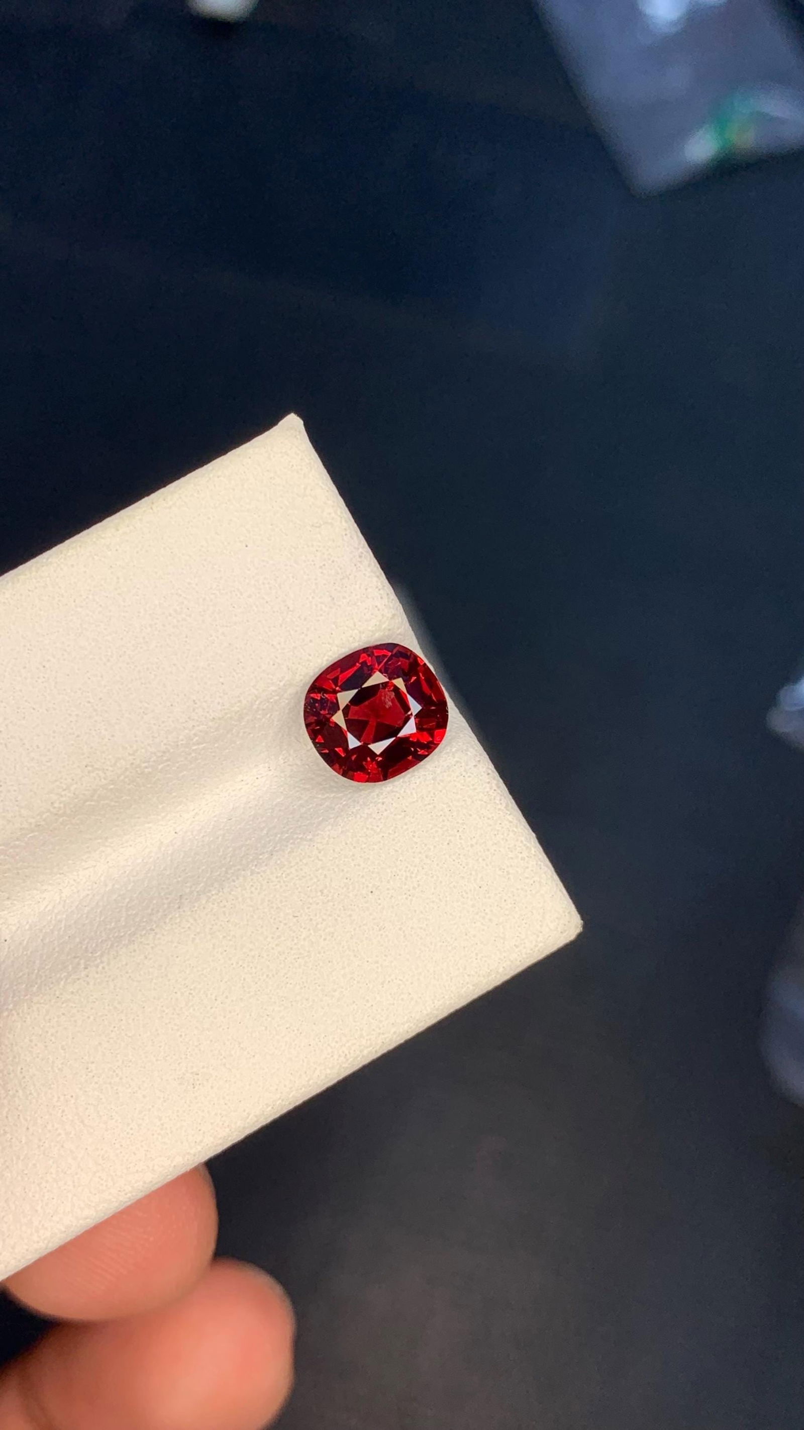 Burma Red Spinel Cushion Cut Gemstone For Wedding Jewelry- 1.87 Carat - 4