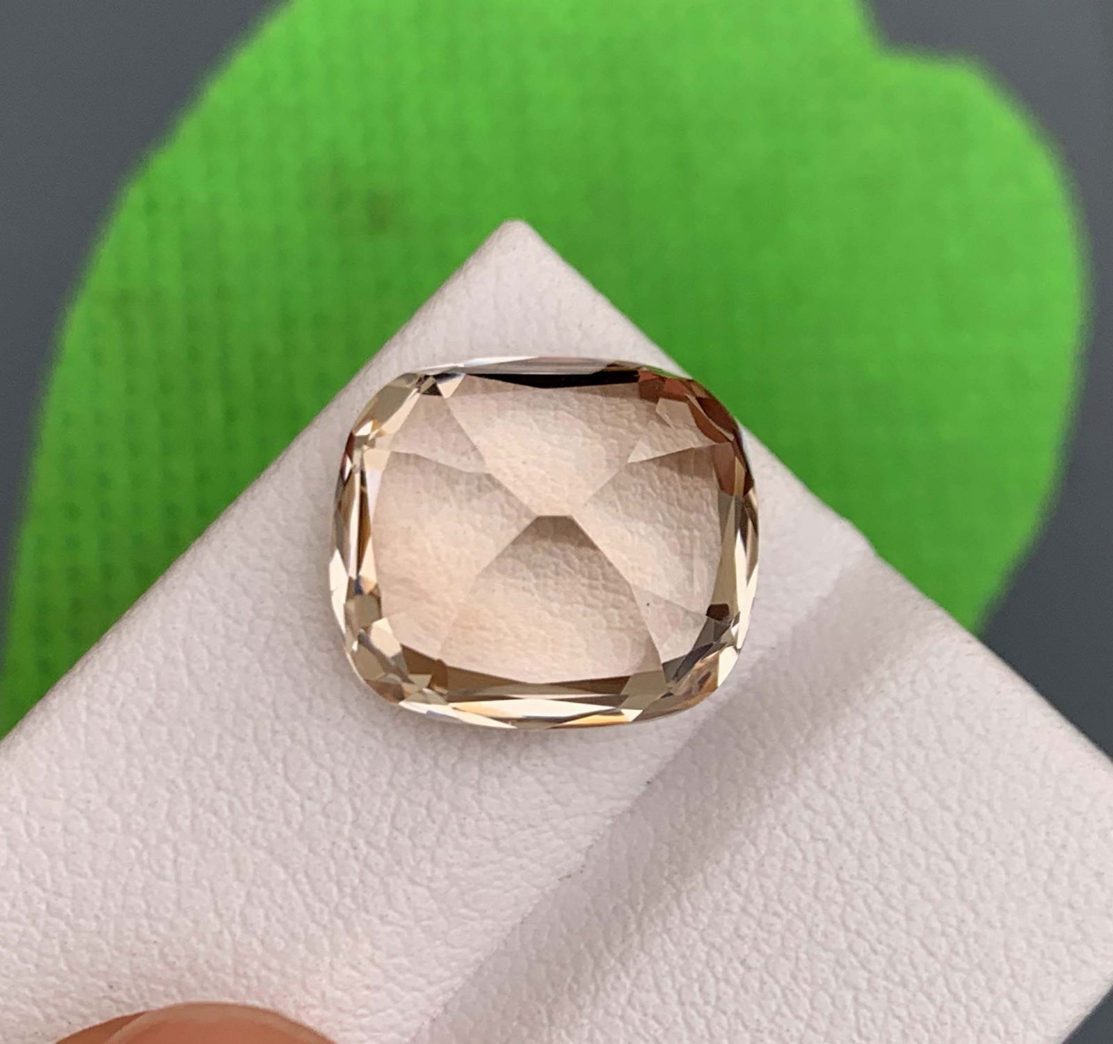 Natural Imperial Topaz Gemstone: 13.67 Carat Golden Yellow Cushion Cut - 3