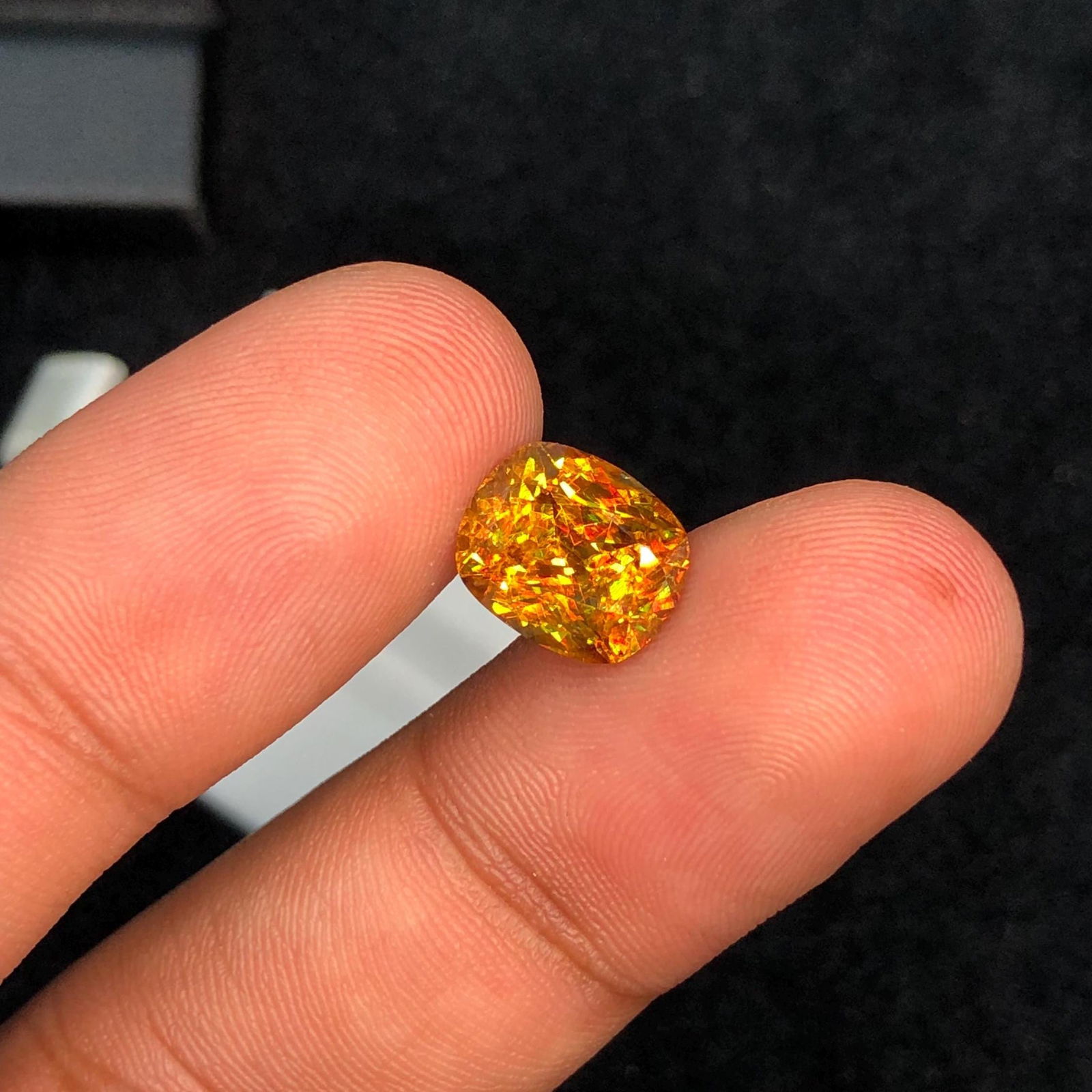3.60 Carat Cushion Cut Sphene Gemstone: Natural Titanite, Zagi Mine (1 of 7)