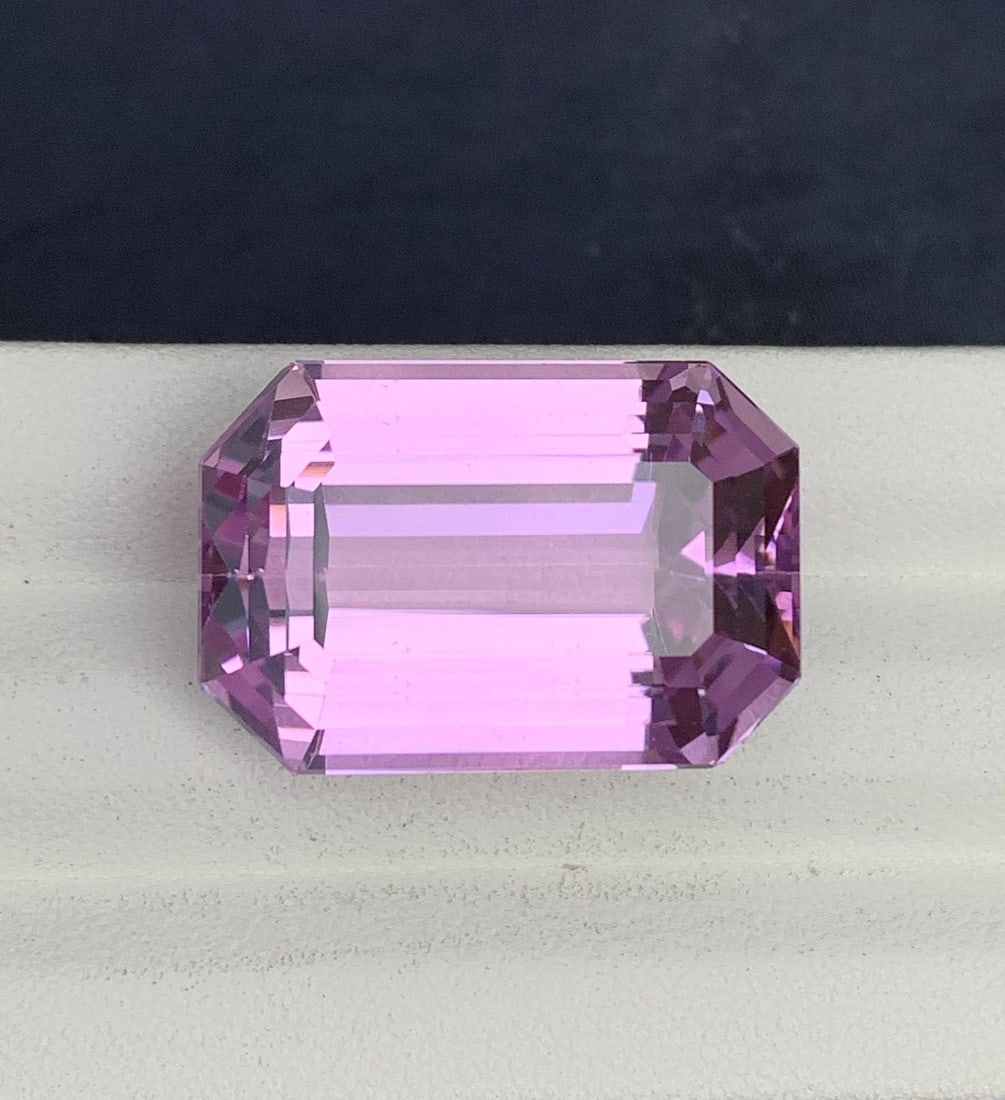 46.40 ct Cotton Pink Kunzite Gemstone: Emerald Cut Jewelry Stone - 5