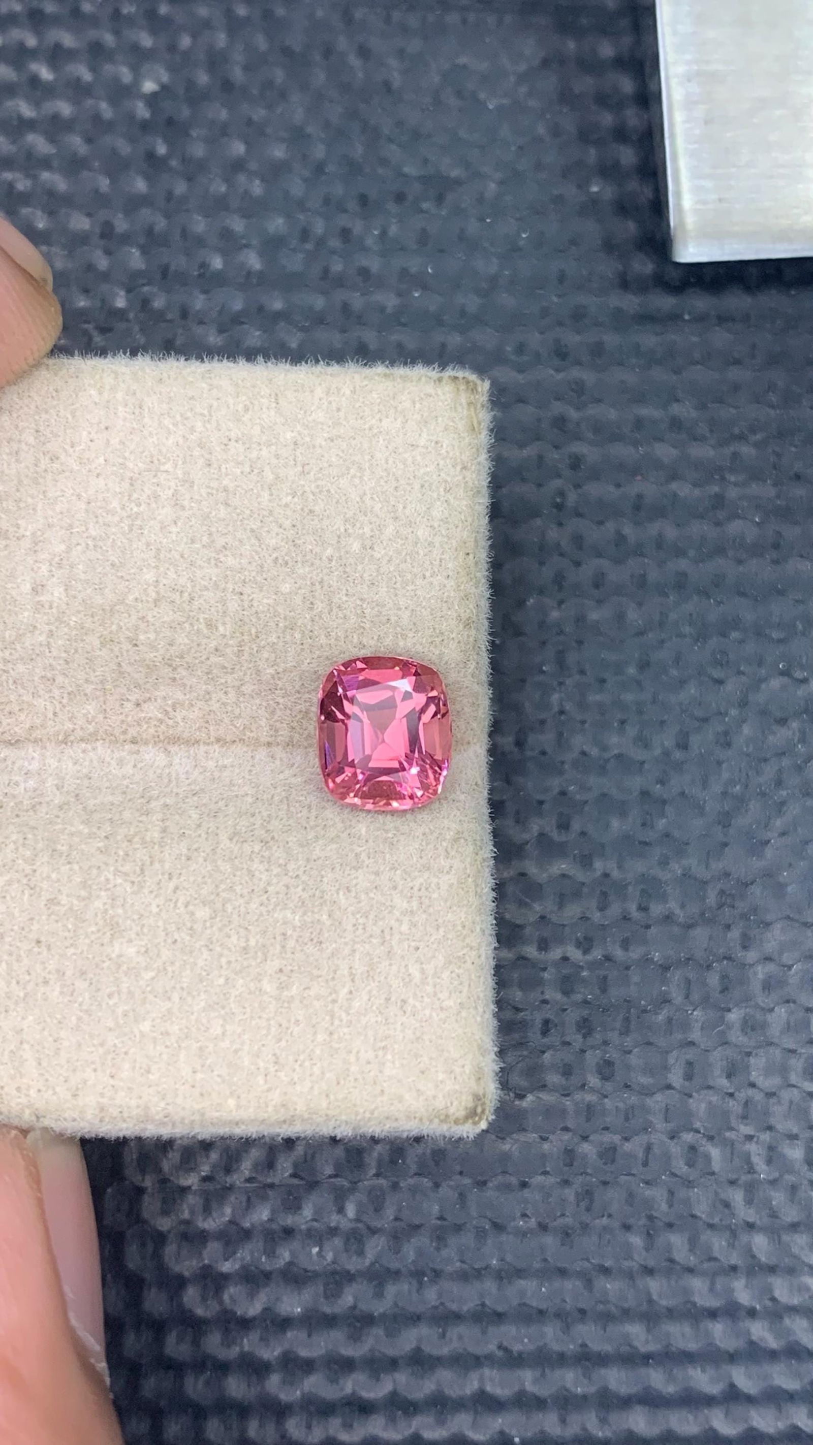 Candy Pink Tourmaline Gemstone, 1.40 Carat Cushion Cut, Afghanistan Origin - 2