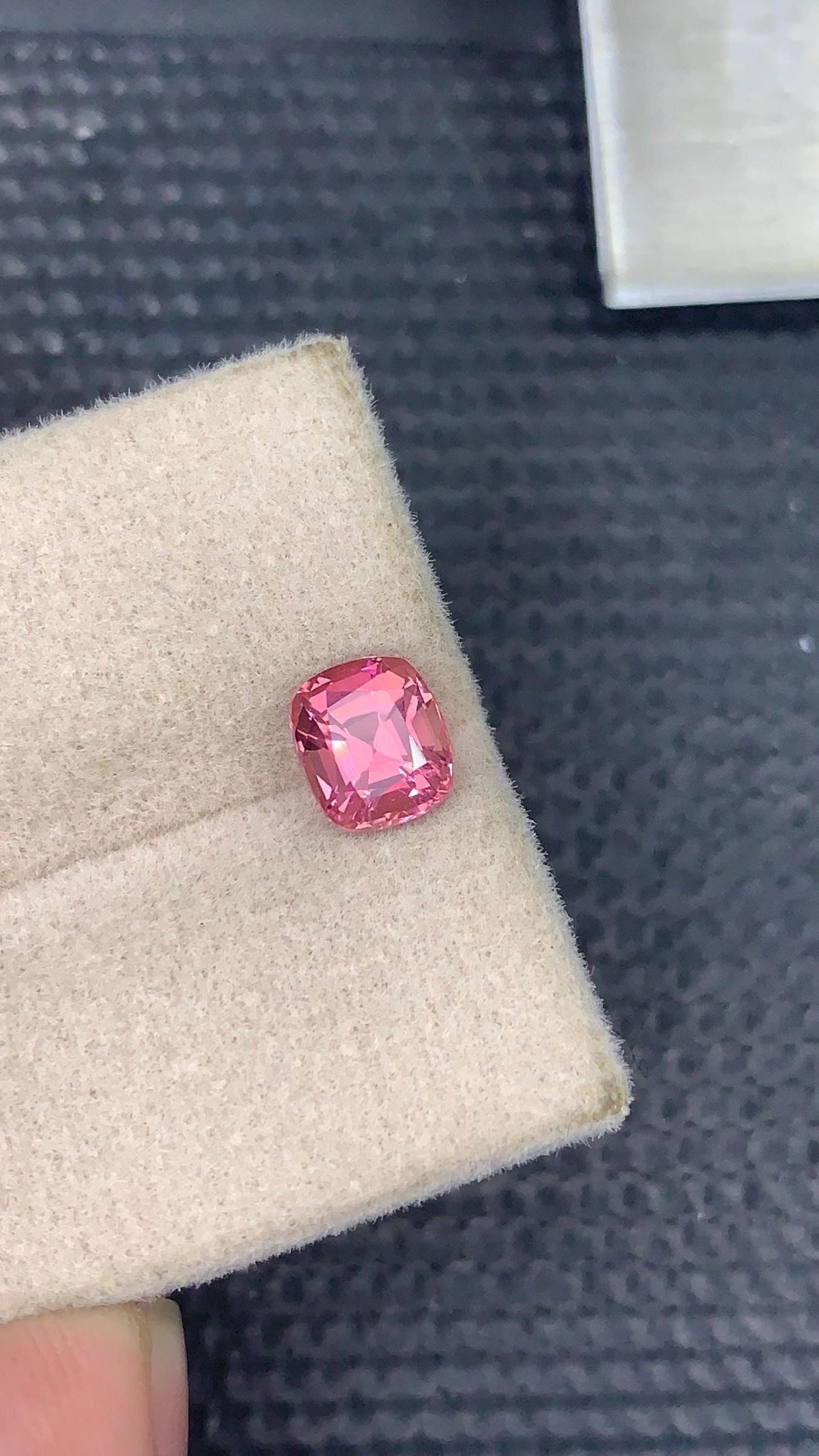 Candy Pink Tourmaline Gemstone, 1.40 Carat Cushion Cut, Afghanistan Origin - 4