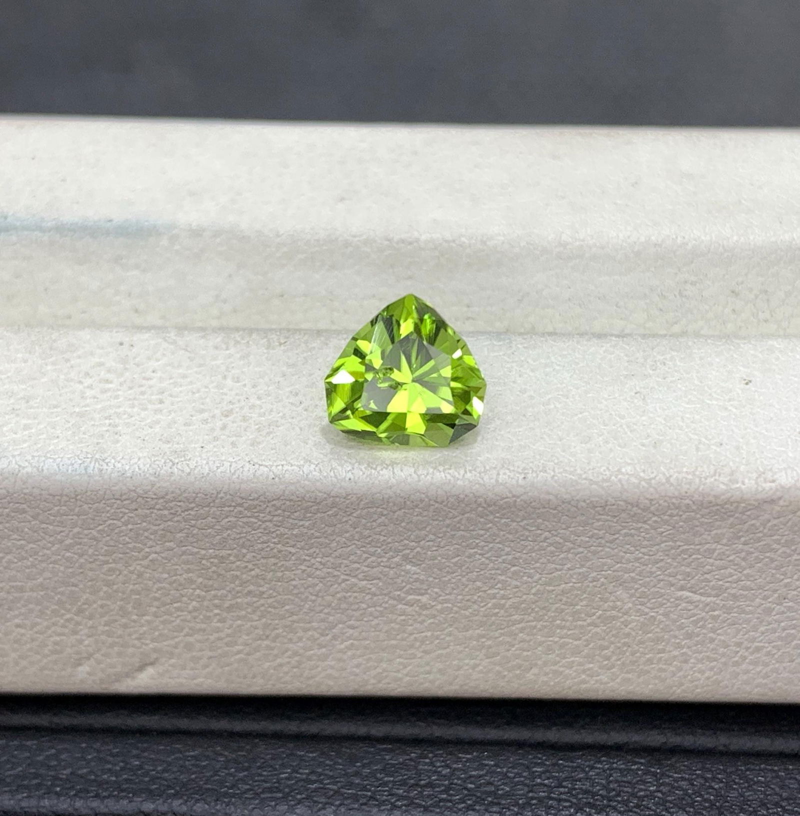 Trillion Cut Peridot Gemstone: 1.57 Carat Apple Green Olivine - 2