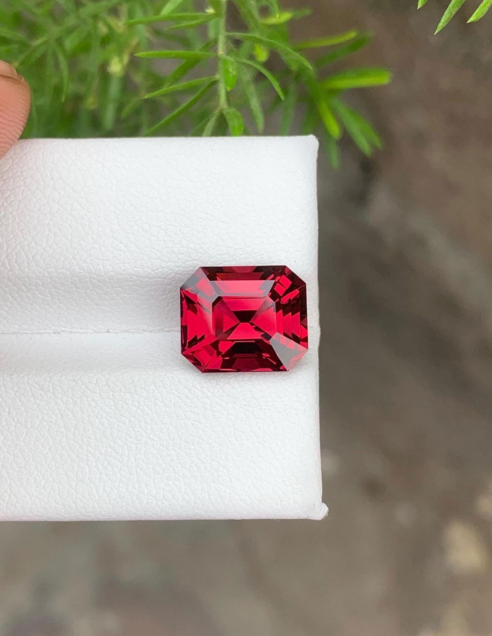 Tanzania Bloody Red Garnet Gemstone: Emerald Cut, 6.33 Carat - 2