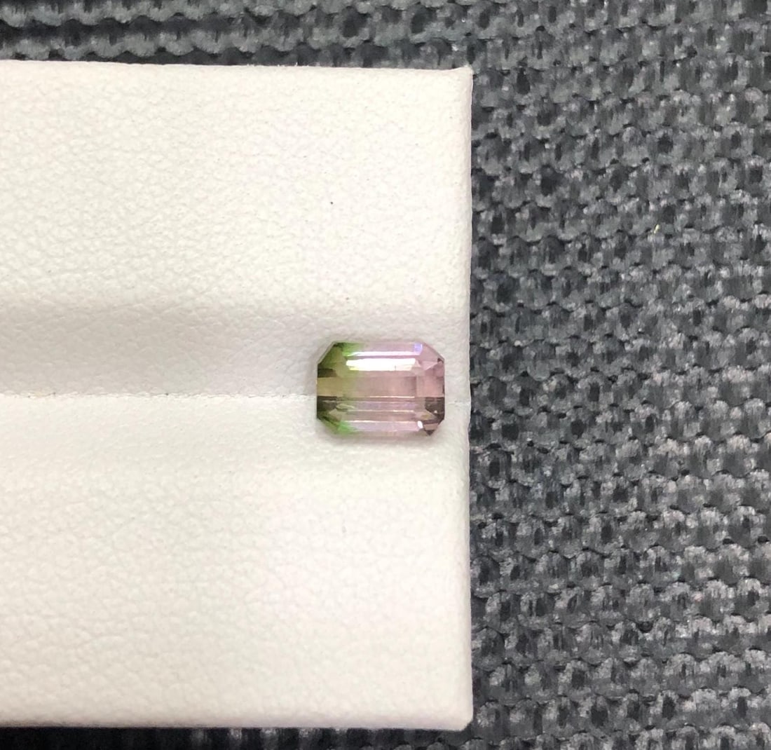 Bicolor Tourmaline Gemstone: 1.13 Carat Emerald Cut from Afghanistan - 2