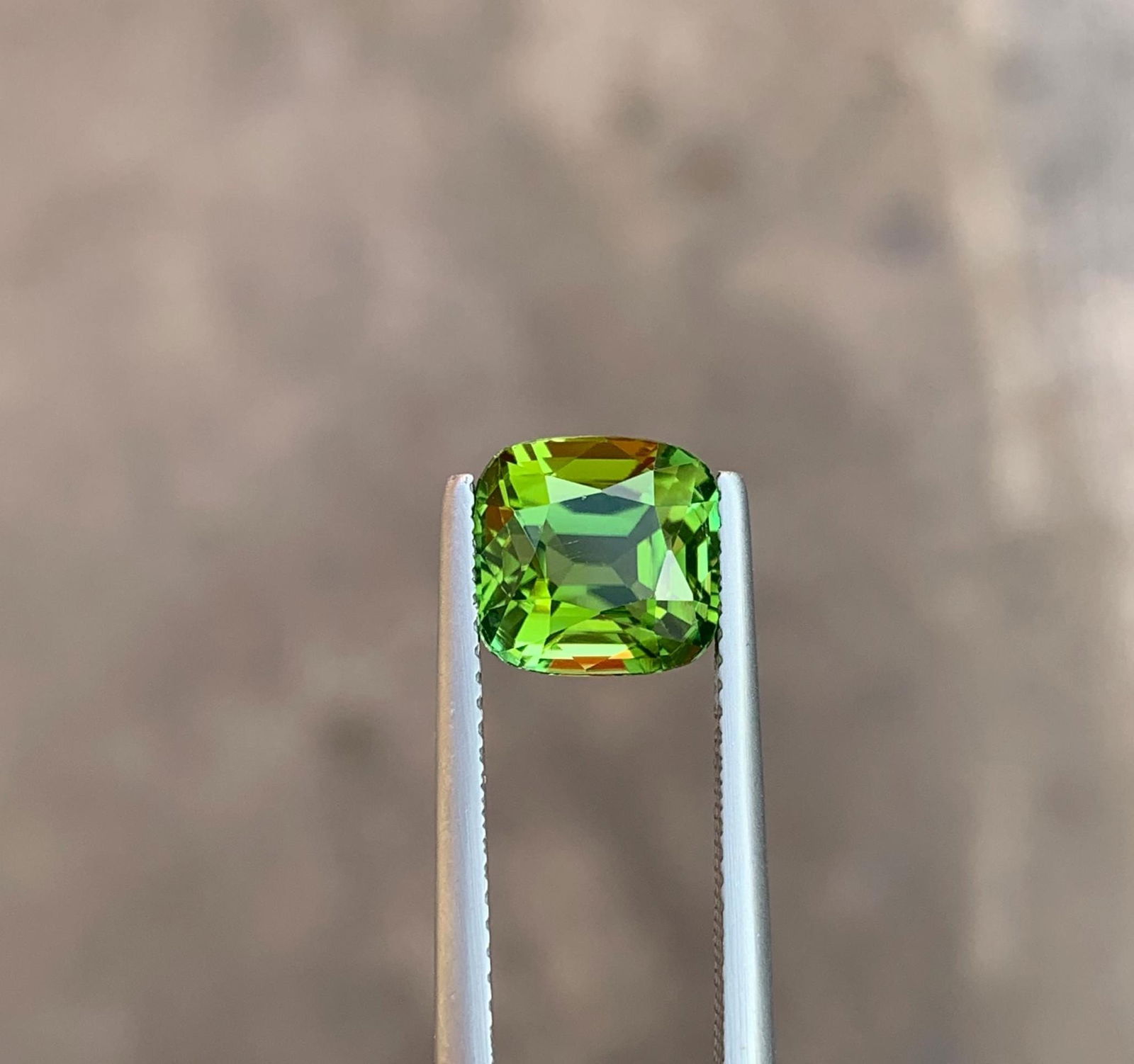 Apple Green Tourmaline Gemstone: 3.415 Ct Cushion Cut, Afghanistan - 7