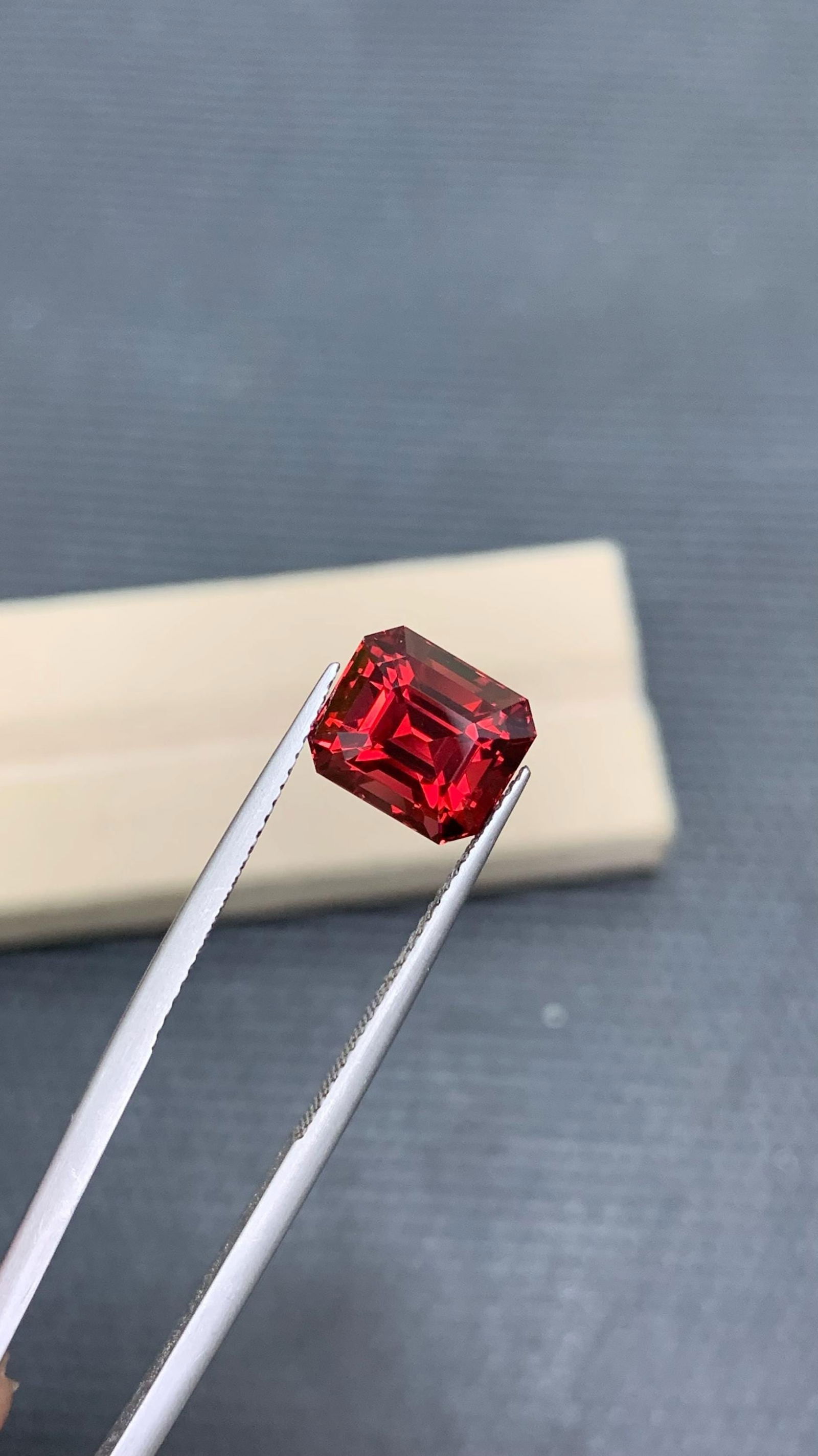 Tanzania Bloody Red Garnet Gemstone: Emerald Cut, 6.31 Carat - 8