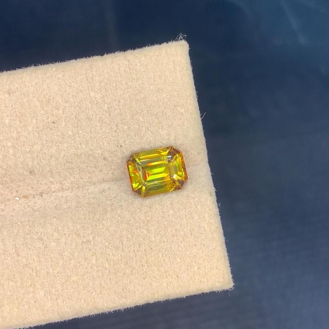 1.50 Carat Emerald Cut Sphene Gemstone: Intense Fire Titanite - 2