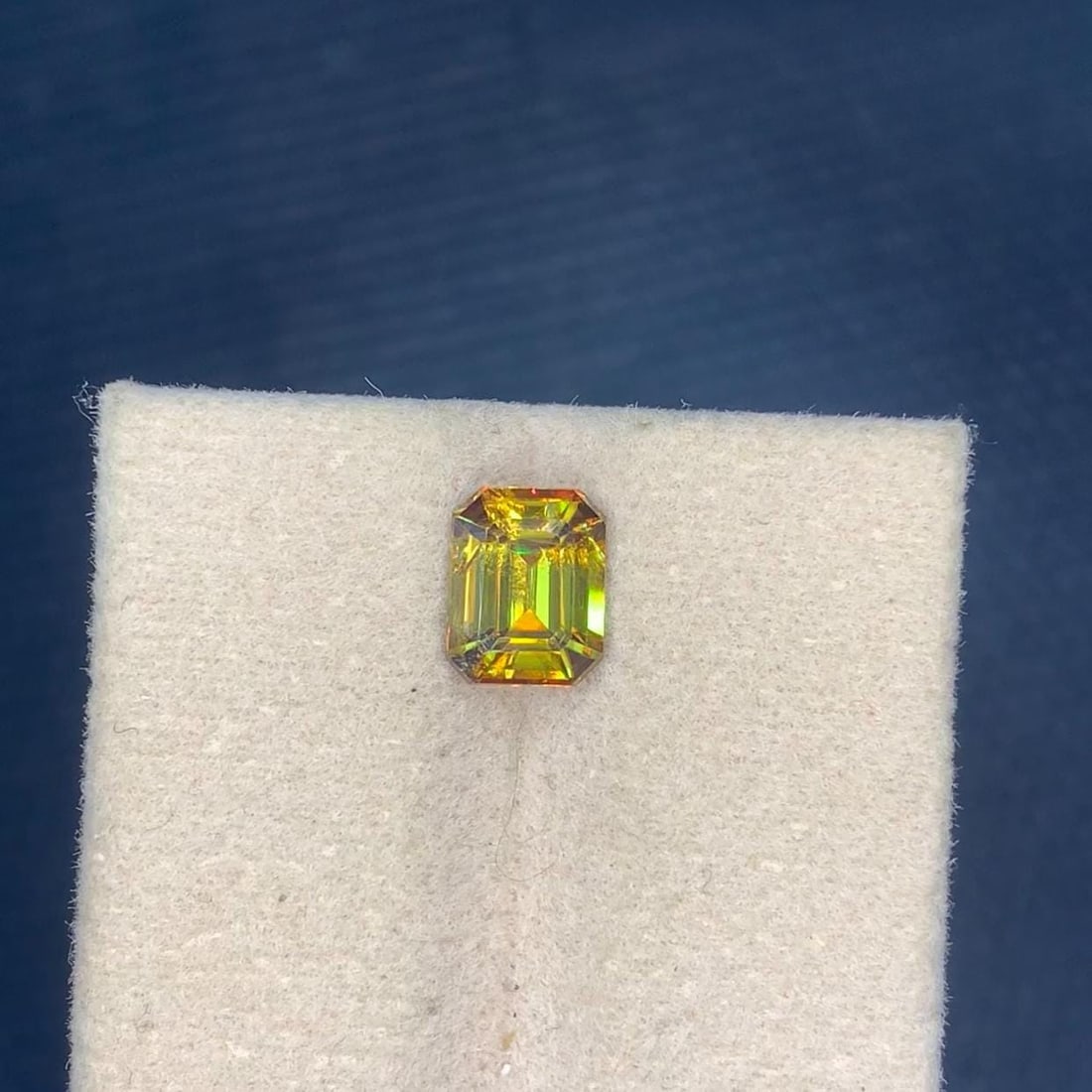 1.50 Carat Emerald Cut Sphene Gemstone: Intense Fire Titanite - 6