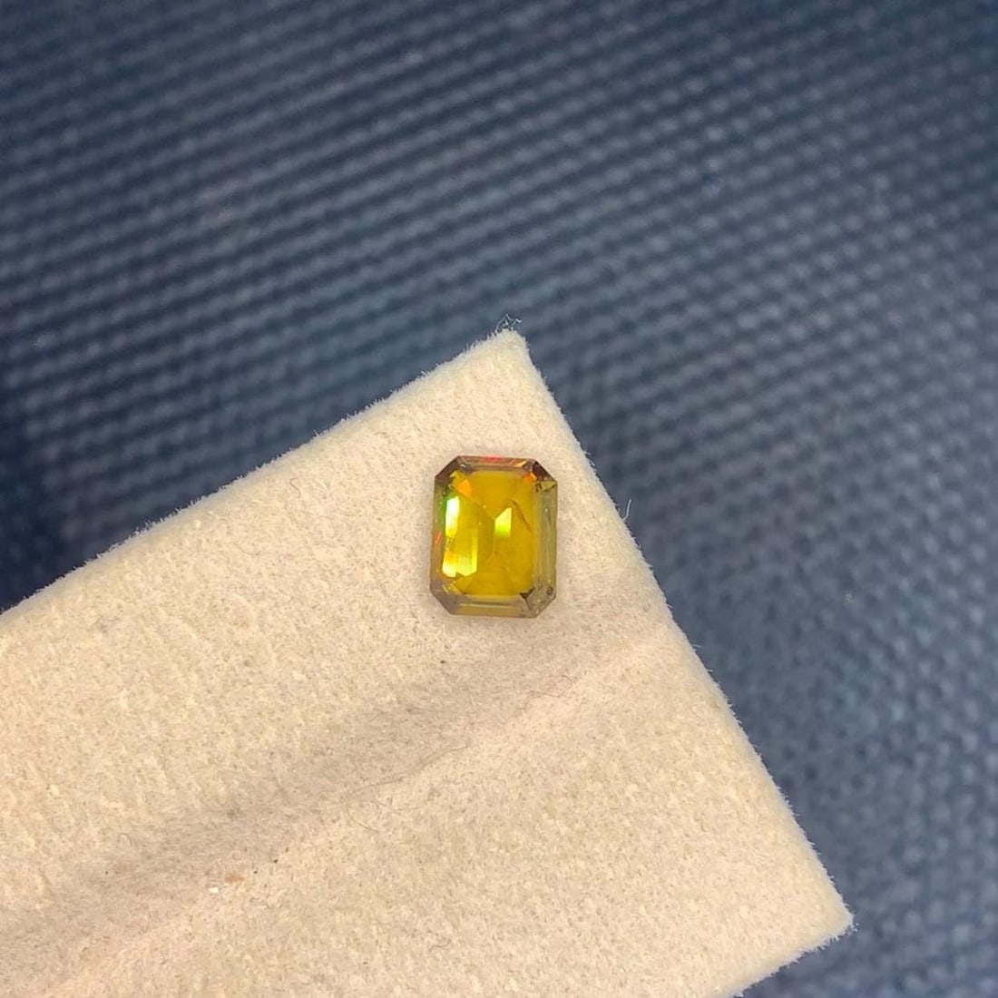 1.50 Carat Emerald Cut Sphene Gemstone: Intense Fire Titanite - 7
