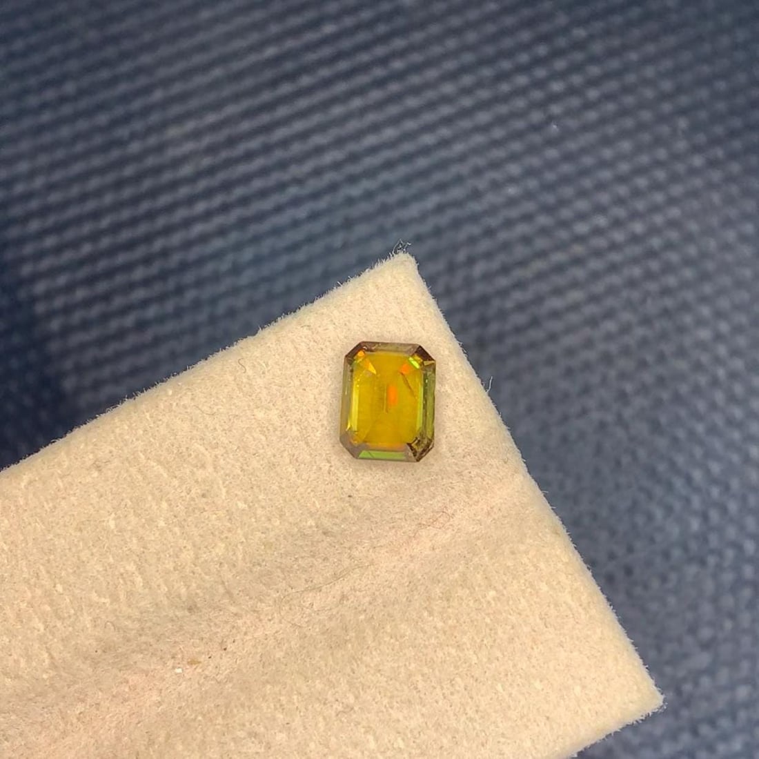 1.50 Carat Emerald Cut Sphene Gemstone: Intense Fire Titanite - 8