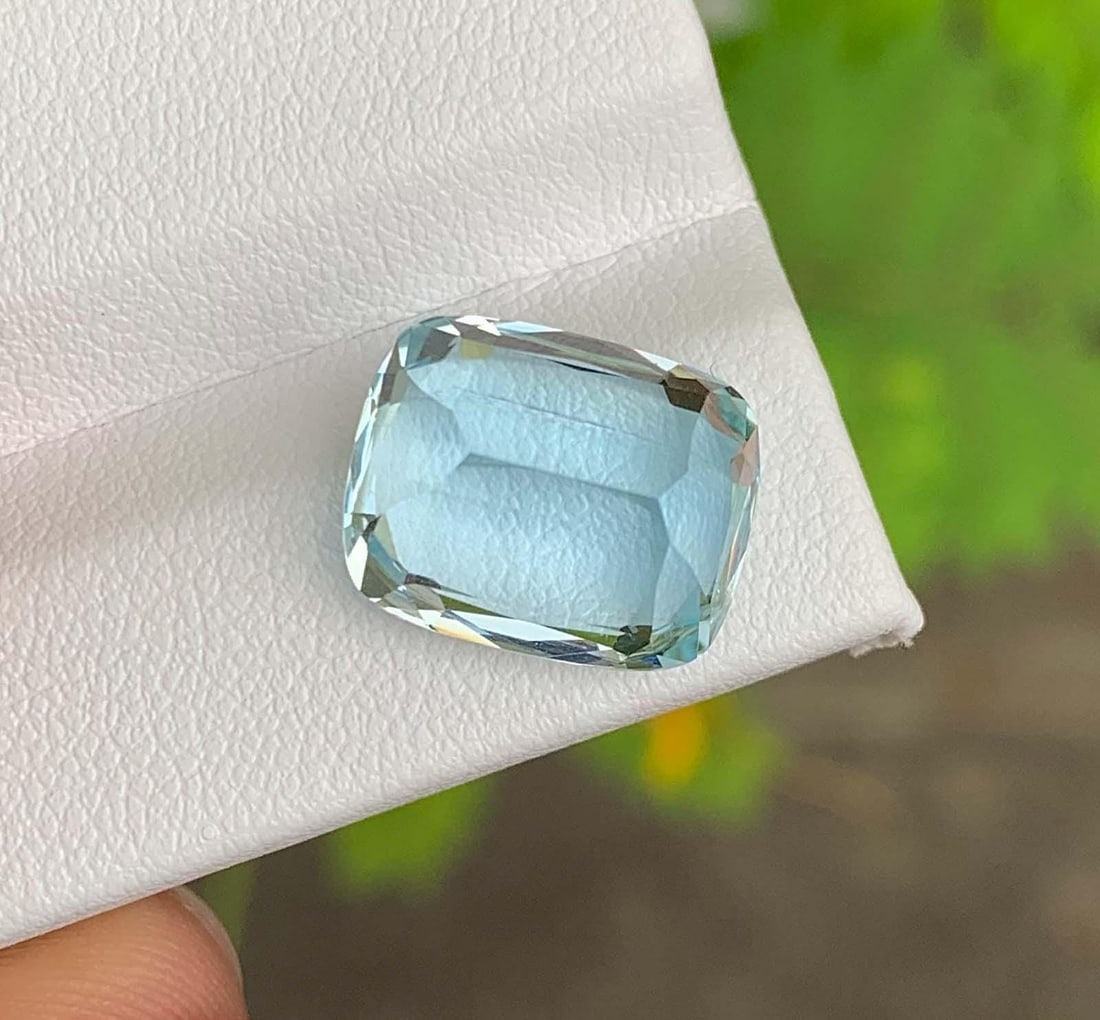 Natural Aquamarine Gemstone: 9.03 Carat Cushion Cut, Pakistan Origin: Title:Natural Aquamarine Gemstone: 9.03 Carat Cushion Cut, Pakistan OriginDescription:Materials: Gemstone: Aquamarine Natural Aquamarine Gemstone, Cushion Cut Aquamarine Gemstone From Skardu