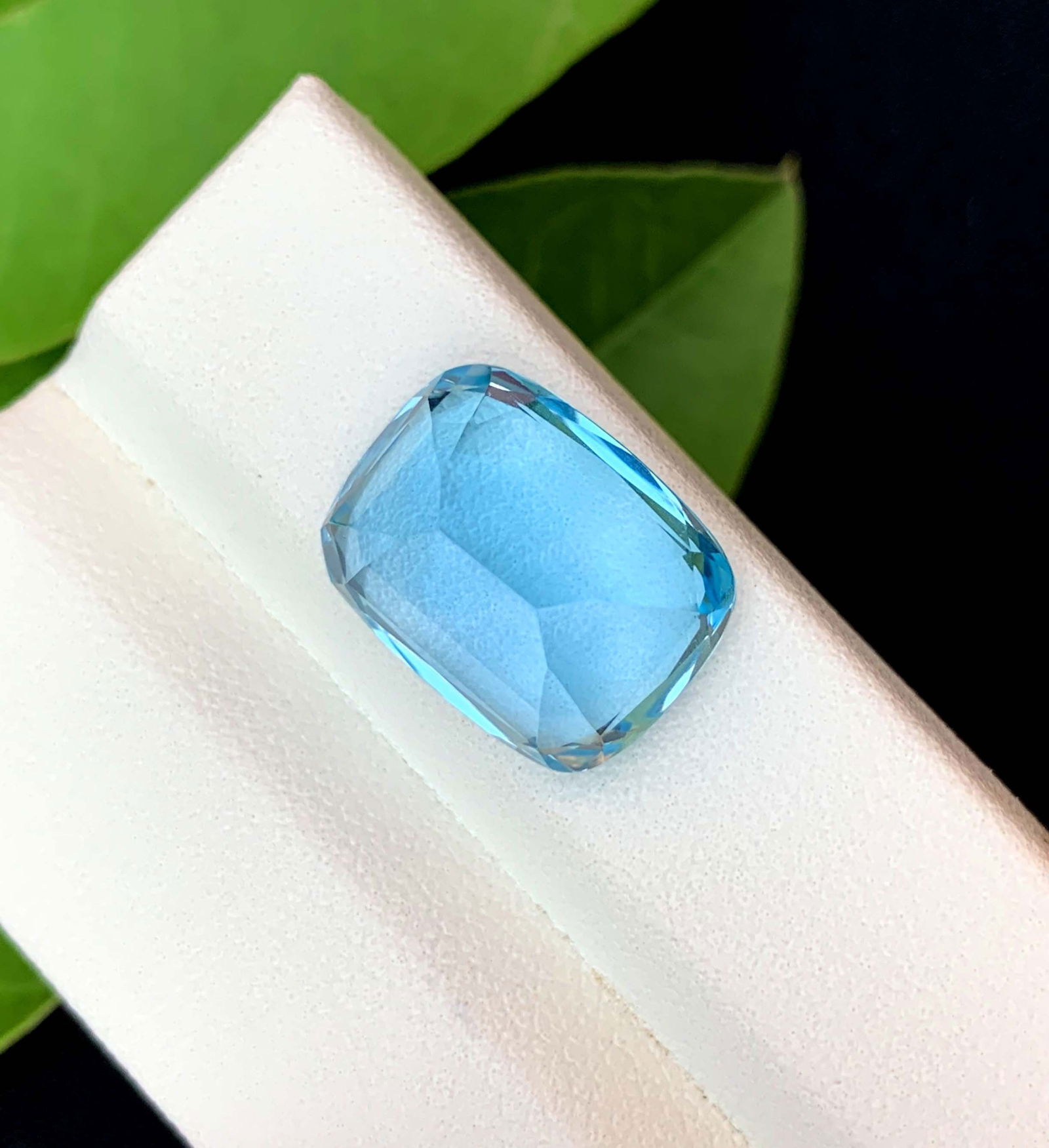 Natural Swiss Blue Topaz Gemstone: 12.95 Carat Cushion Cut - 3
