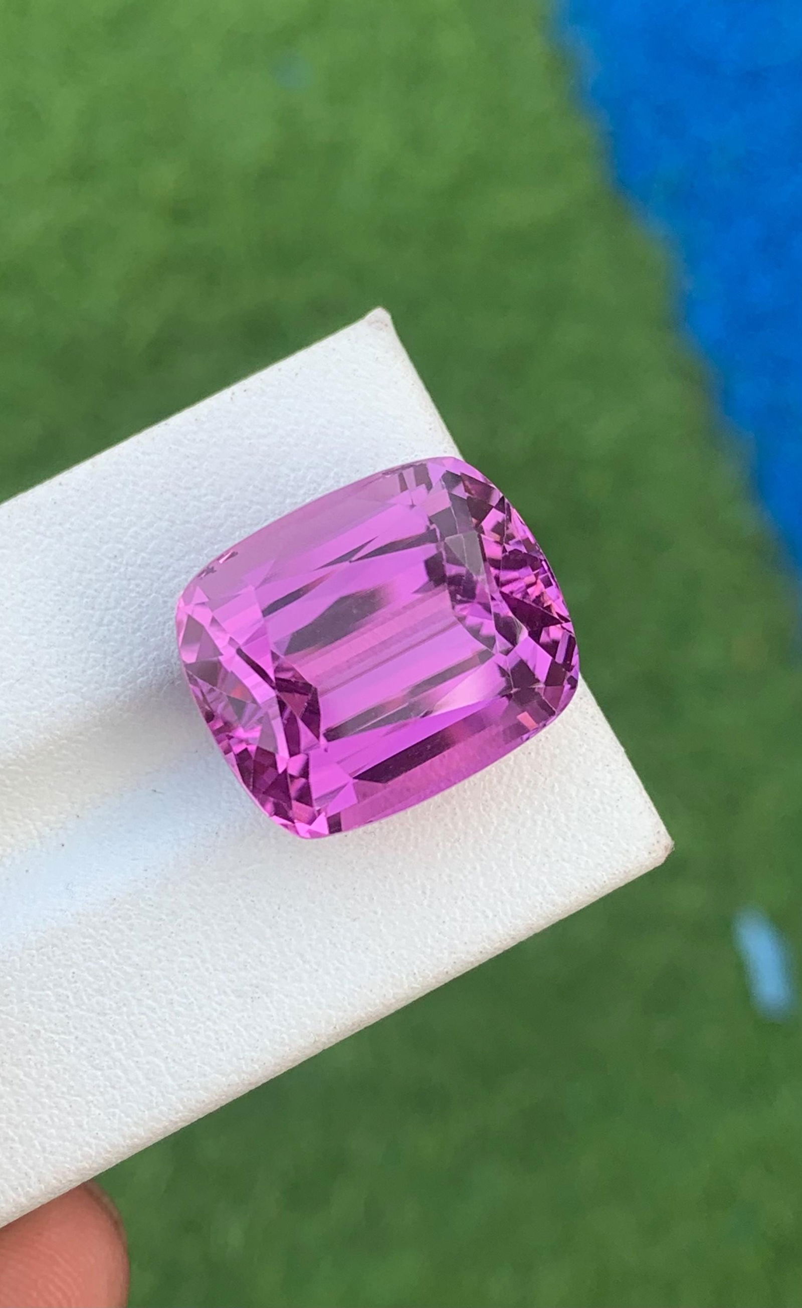Purplish Pink Kunzite Gemstone, 29.92 Carat Cushion Cut - 10