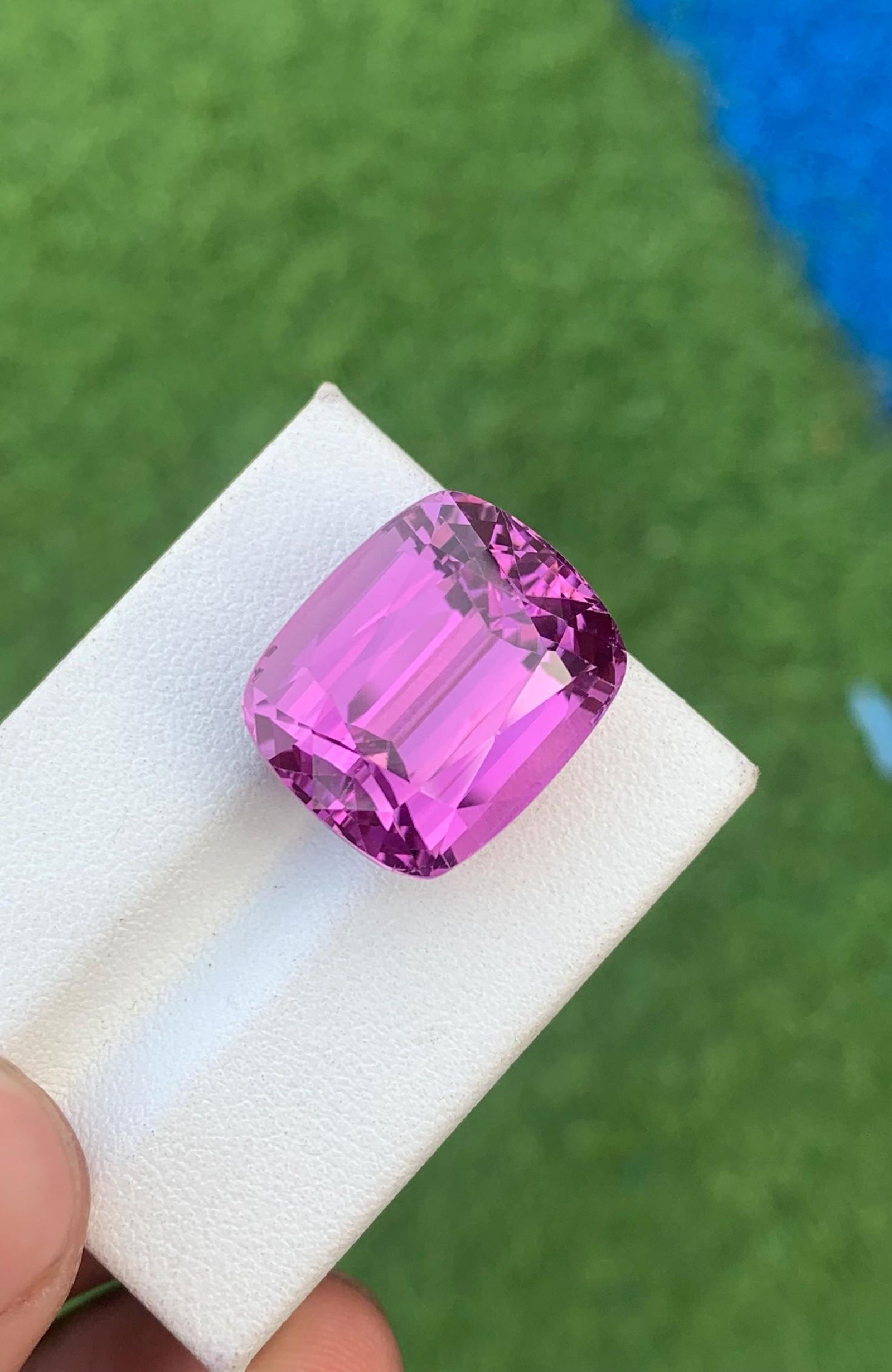 Purplish Pink Kunzite Gemstone, 29.92 Carat Cushion Cut - 5