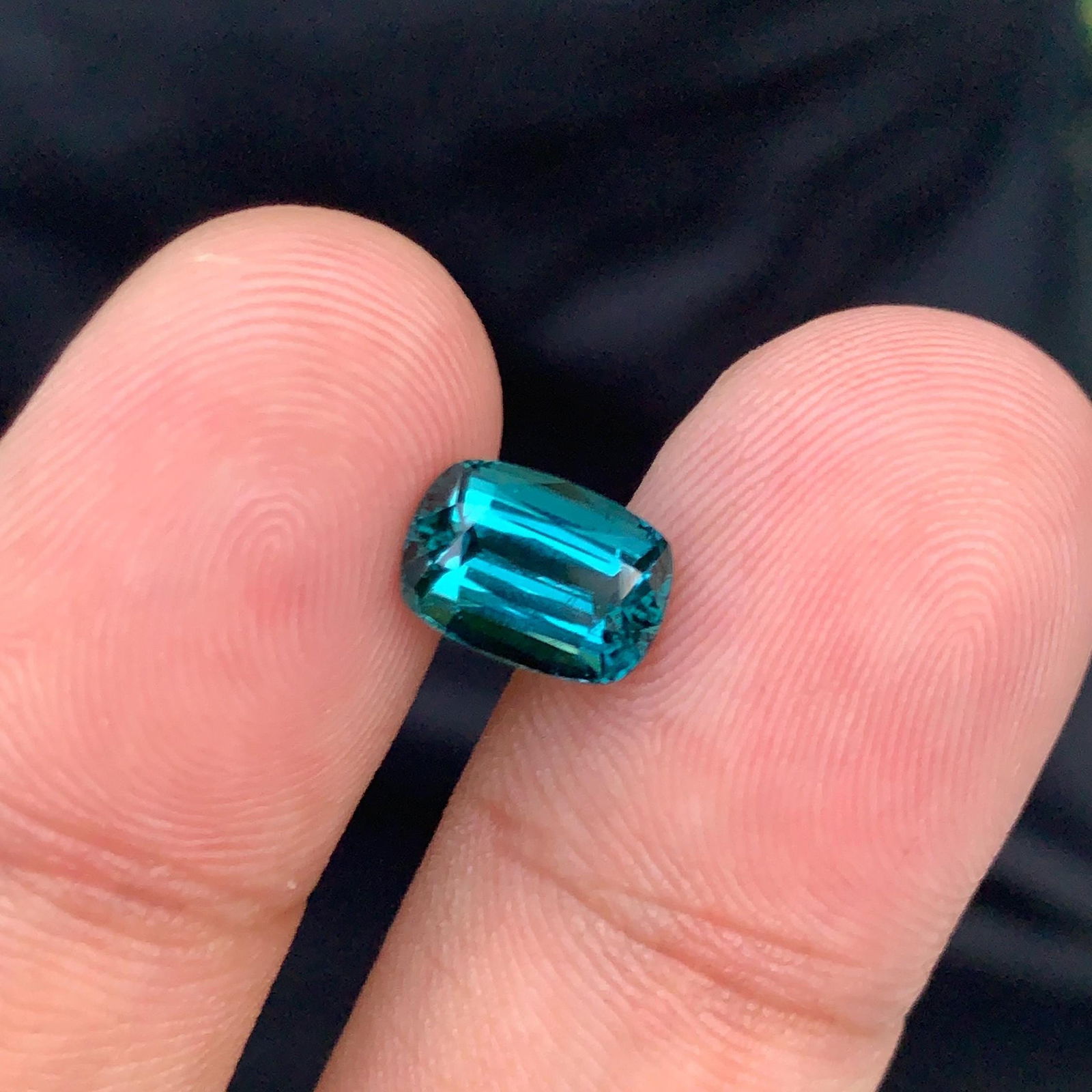 Indicolite Tourmaline Gemstone: 2.50 Ct Cushion Cut, Afghanistan
