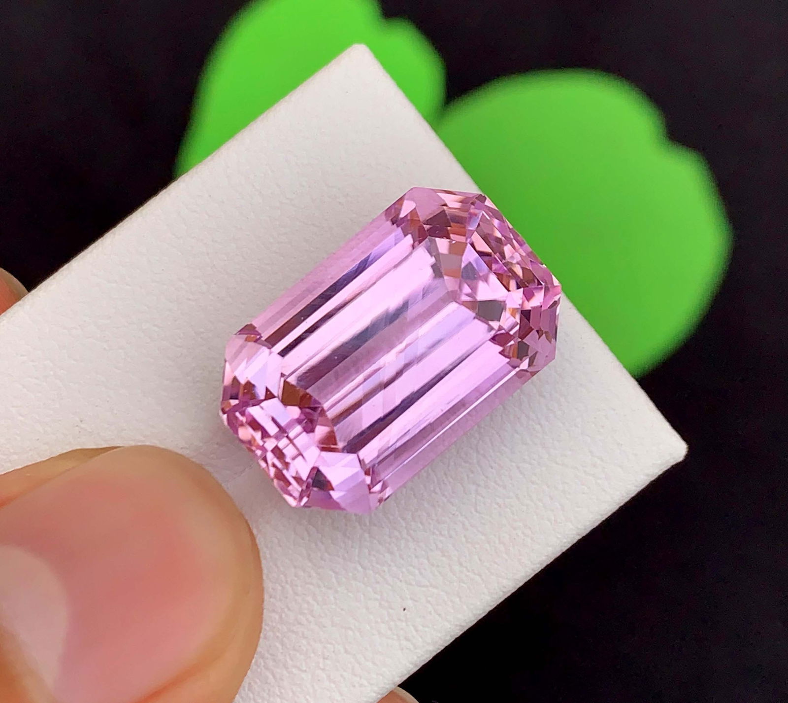 Pink Kunzite Gemstone: 27.17 Carat Faceted Emerald Cut, November Birthstone - 5