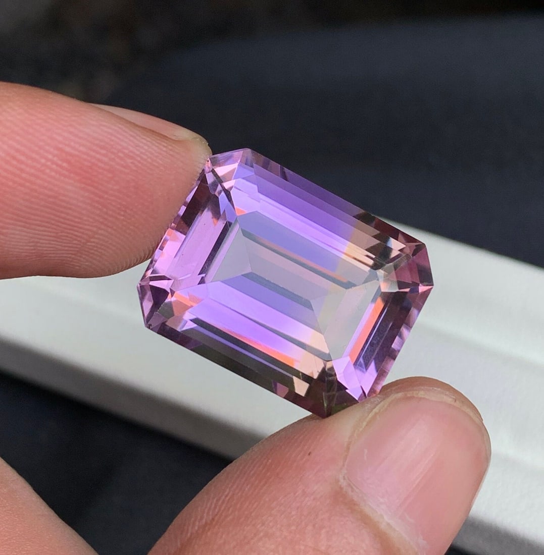 26.90 Ct Natural Bi-Color Ametrine Gemstone: Emerald Cut Loose Gem - 9