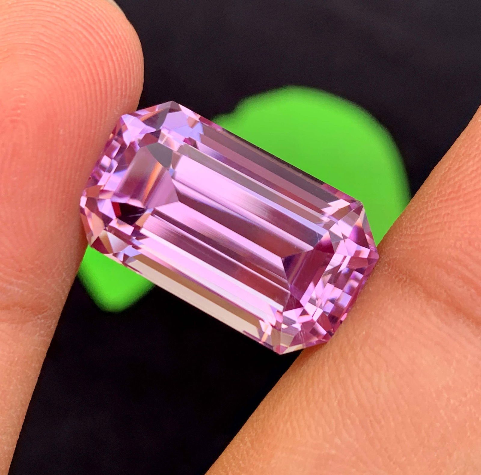 Pink Kunzite Gemstone: 35.75 Carat Faceted Emerald Cut, November Birthstone - 4