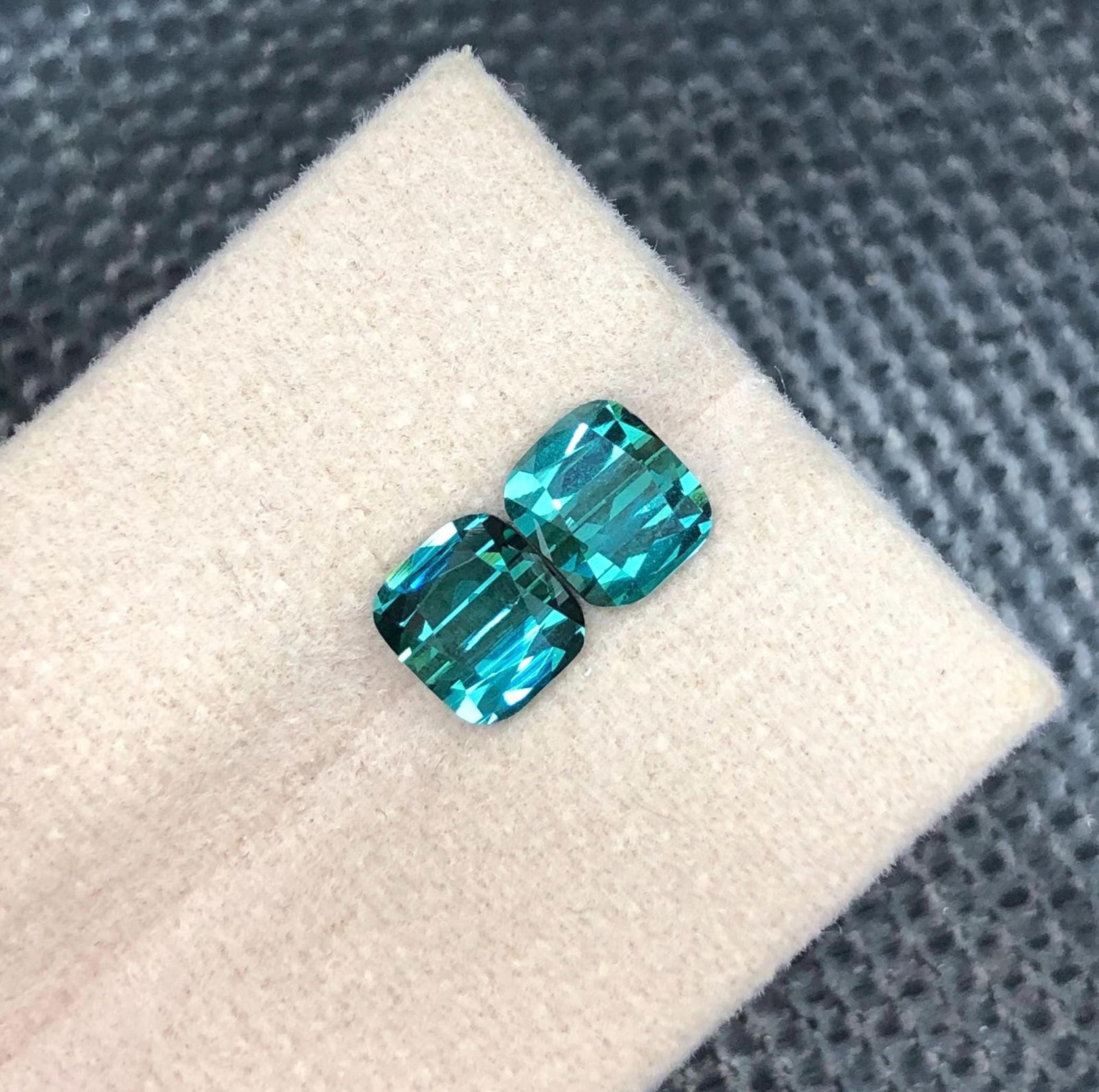 Bluish Green Tourmaline Gemstone: 3.10 Carat Cushion Cut Stone - 3