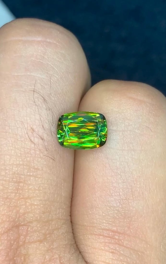 2.40 Carat Chrome Green Sphene Gemstone From Skardu Pakistan, Sparkling Fire Gem - 3