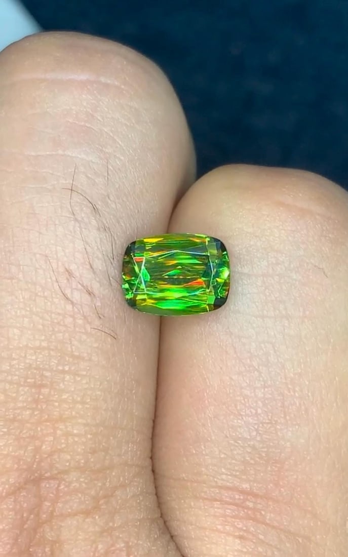 2.40 Carat Chrome Green Sphene Gemstone From Skardu Pakistan, Sparkling Fire Gem - 4