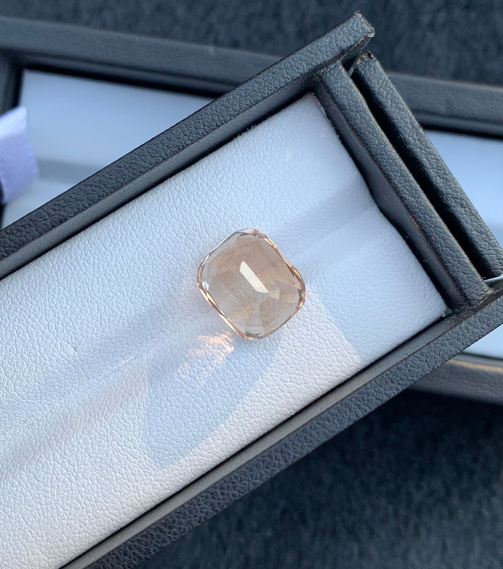 Handmade Sherry Topaz Gemstone: 12.20 CT Faceted Cushion Cut - 8