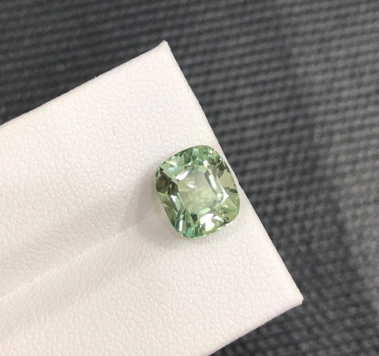 Sea Foam Green Tourmaline Gemstone: 3.82 Carat Afghan Cushion Cut - 7