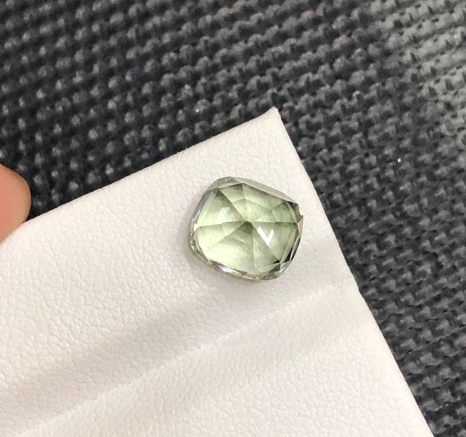 Sea Foam Green Tourmaline Gemstone: 3.82 Carat Afghan Cushion Cut - 8