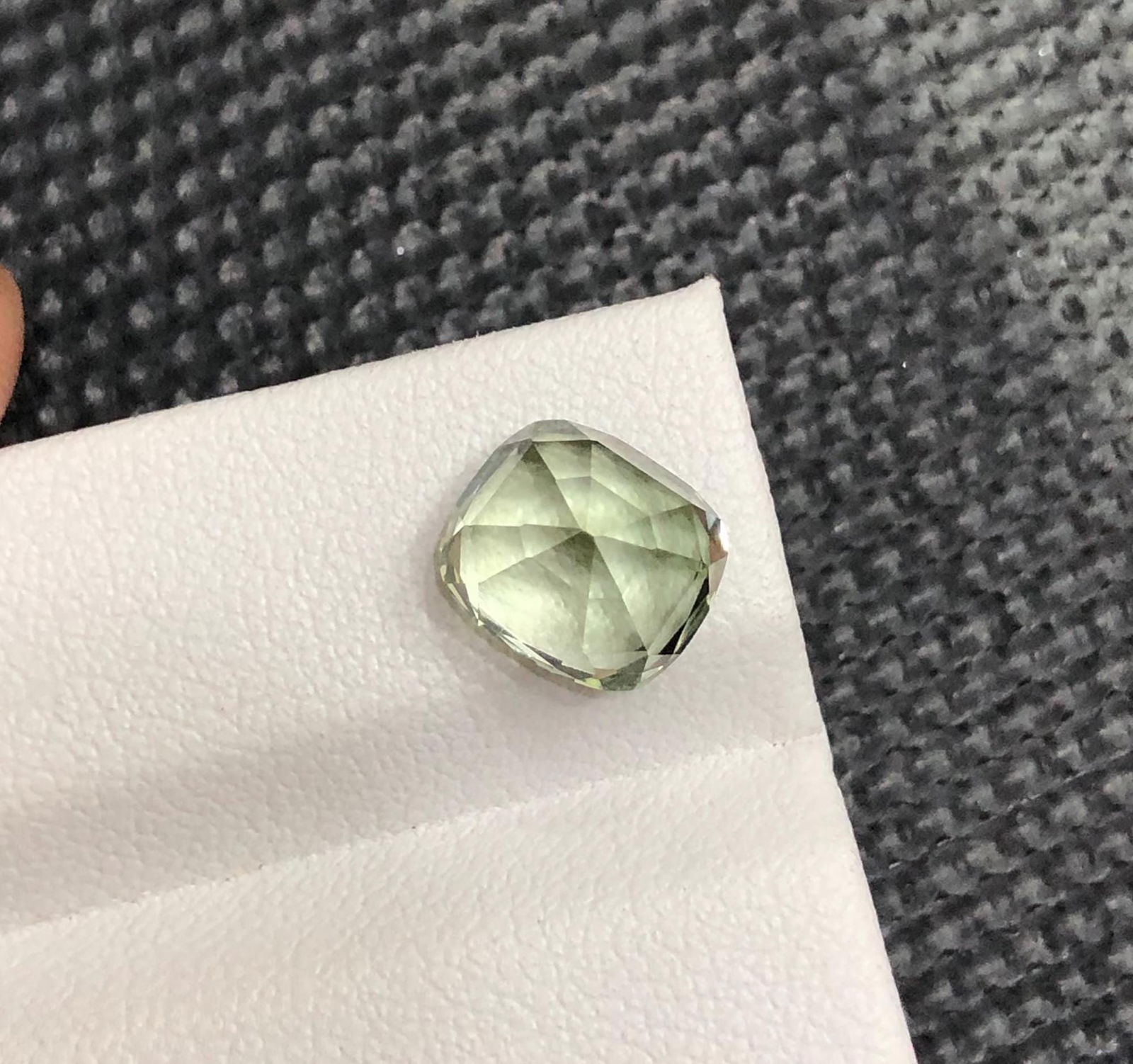 Sea Foam Green Tourmaline Gemstone: 3.82 Carat Afghan Cushion Cut - 9