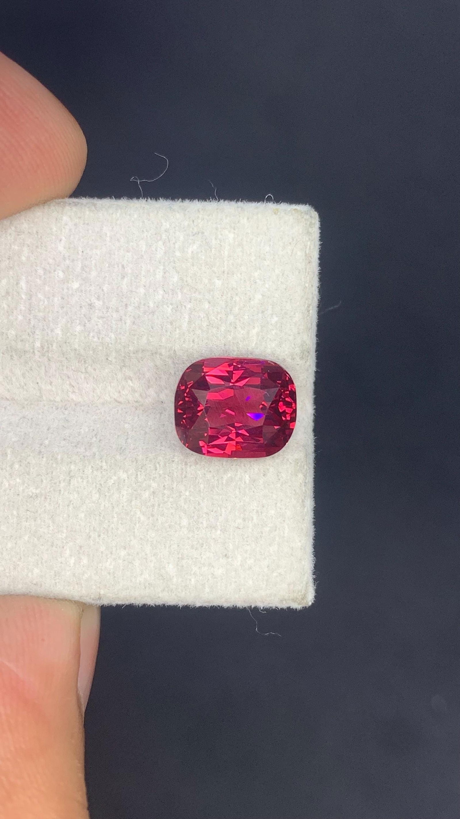 Brilliant Fancy Cushion Cut Raspberry Pink Garnet Gemstone, 4.66 Carat January Birthstone From - 10