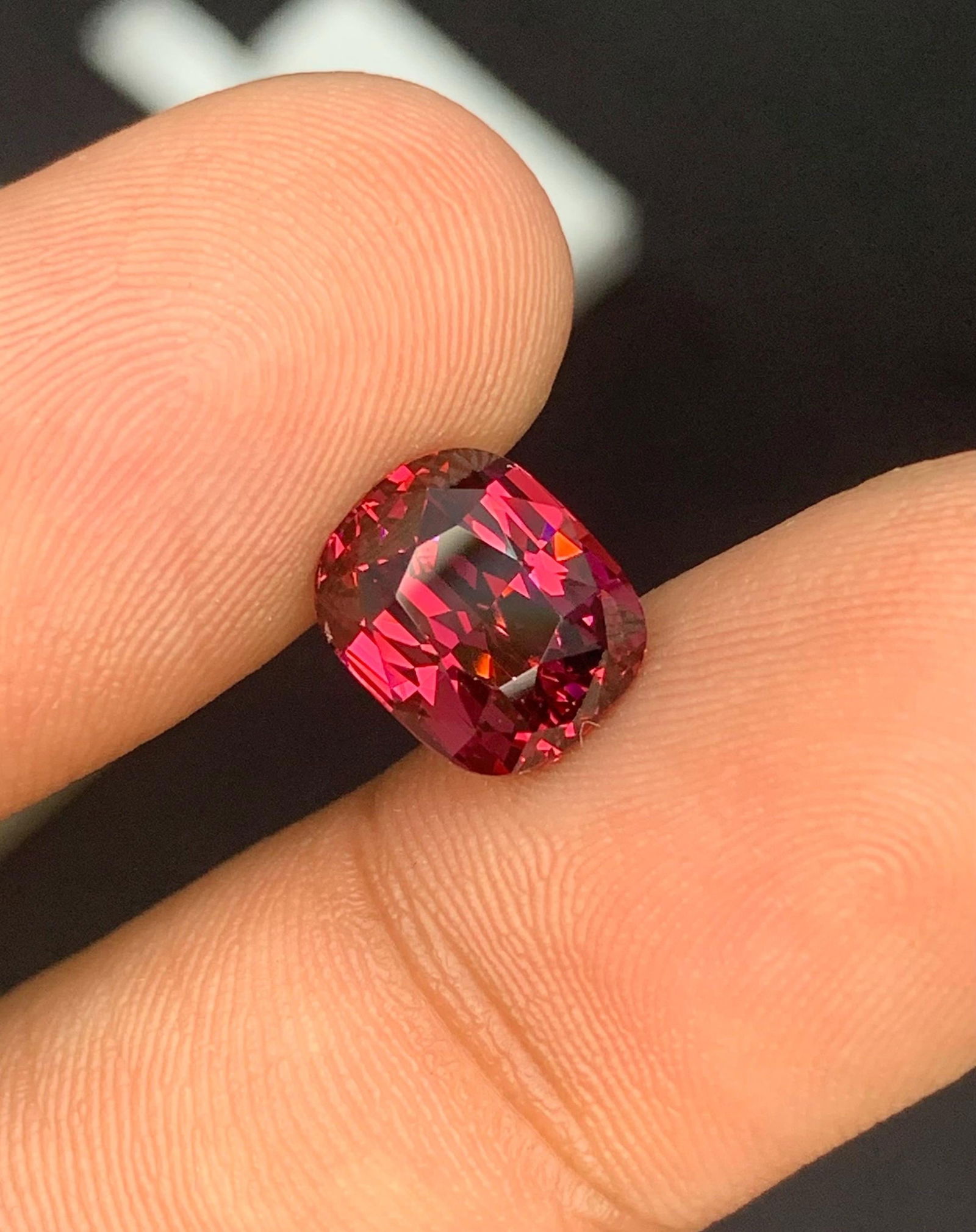 Brilliant Fancy Cushion Cut Raspberry Pink Garnet Gemstone, 4.66 Carat January Birthstone From - 2