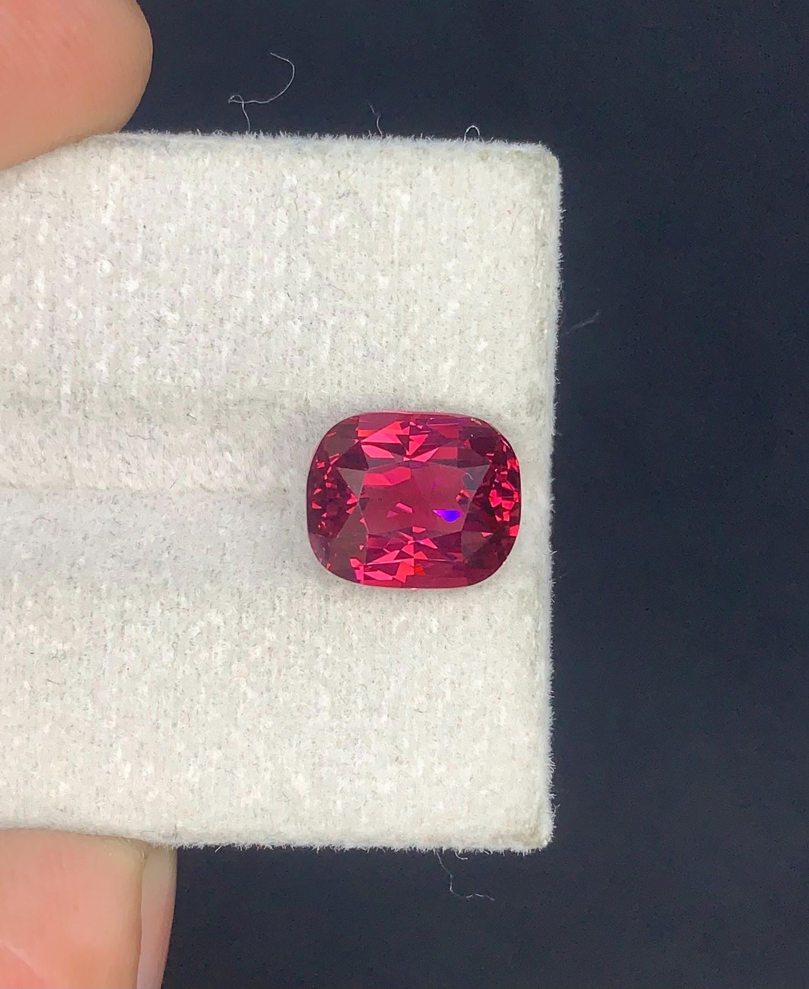 Brilliant Fancy Cushion Cut Raspberry Pink Garnet Gemstone, 4.66 Carat January Birthstone From - 4