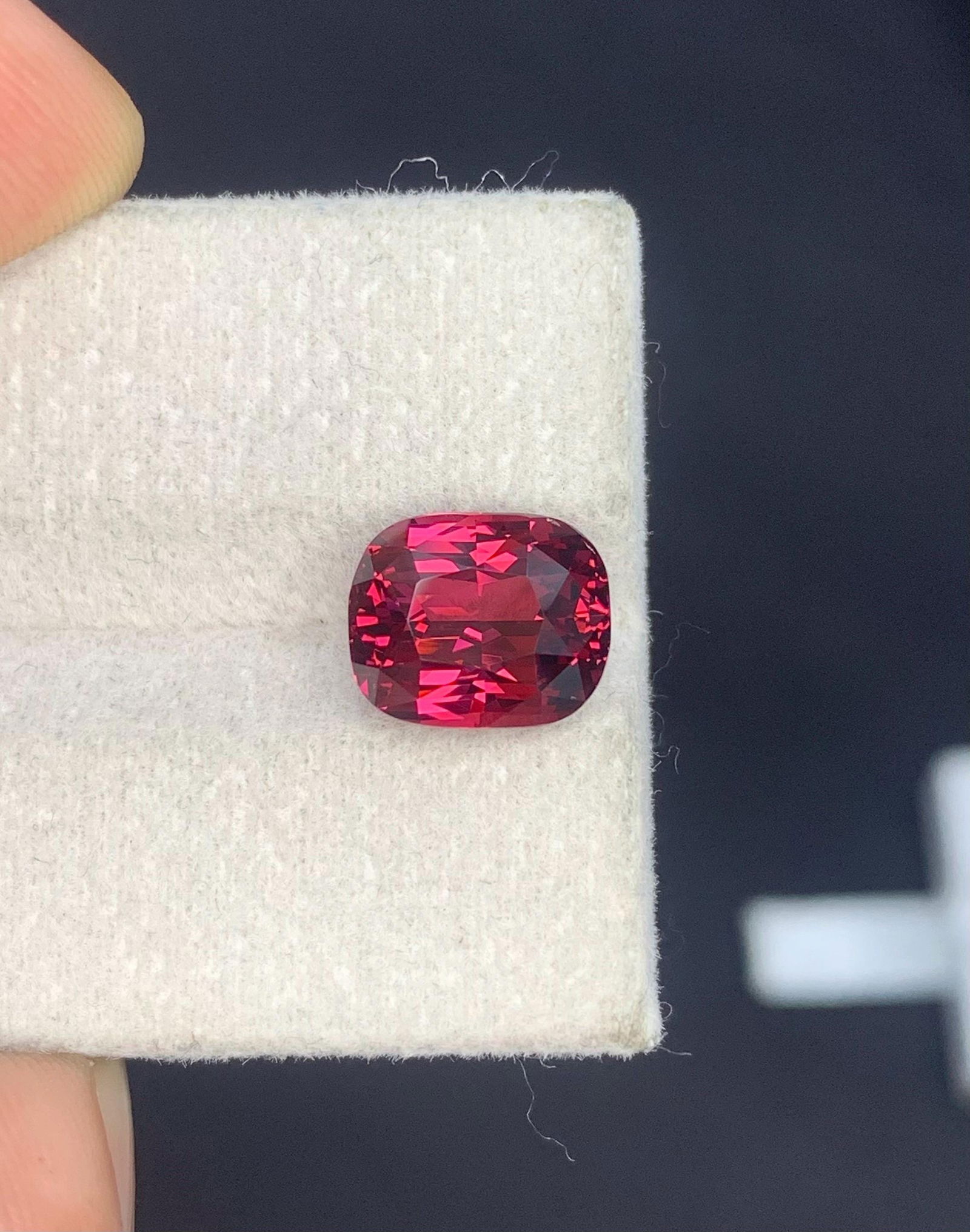 Brilliant Fancy Cushion Cut Raspberry Pink Garnet Gemstone, 4.66 Carat January Birthstone From - 8