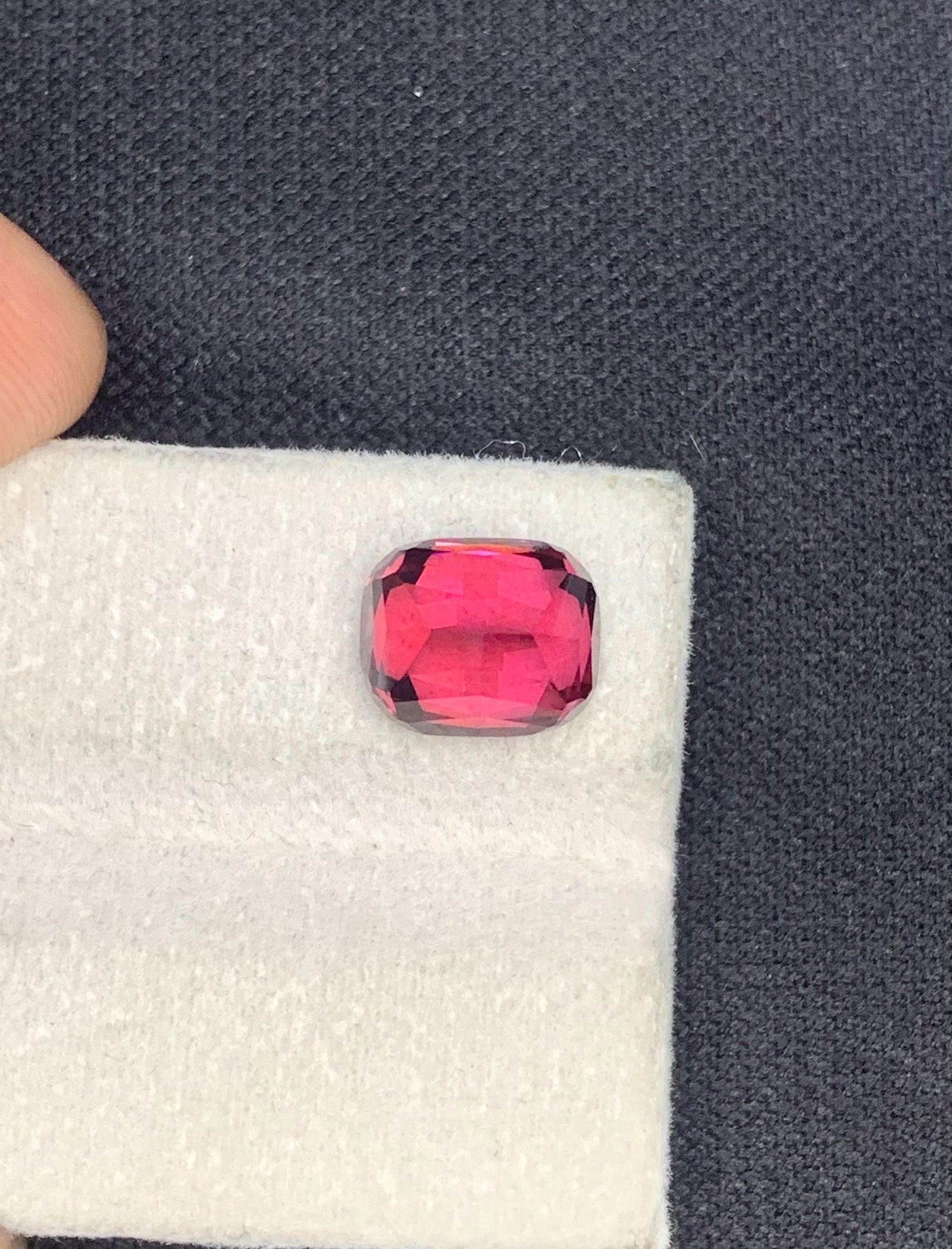 Brilliant Fancy Cushion Cut Raspberry Pink Garnet Gemstone, 4.66 Carat January Birthstone From - 9
