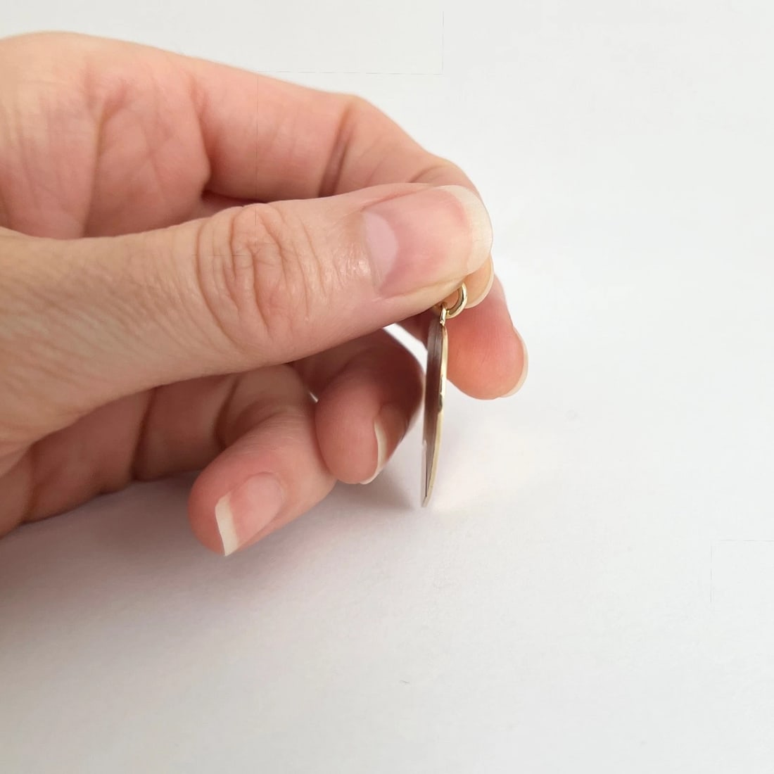 Vintage 1950's Engine Turned Fluted Heart Charm Pendant 14K Yellow Gold, 4.53 Gr - 9