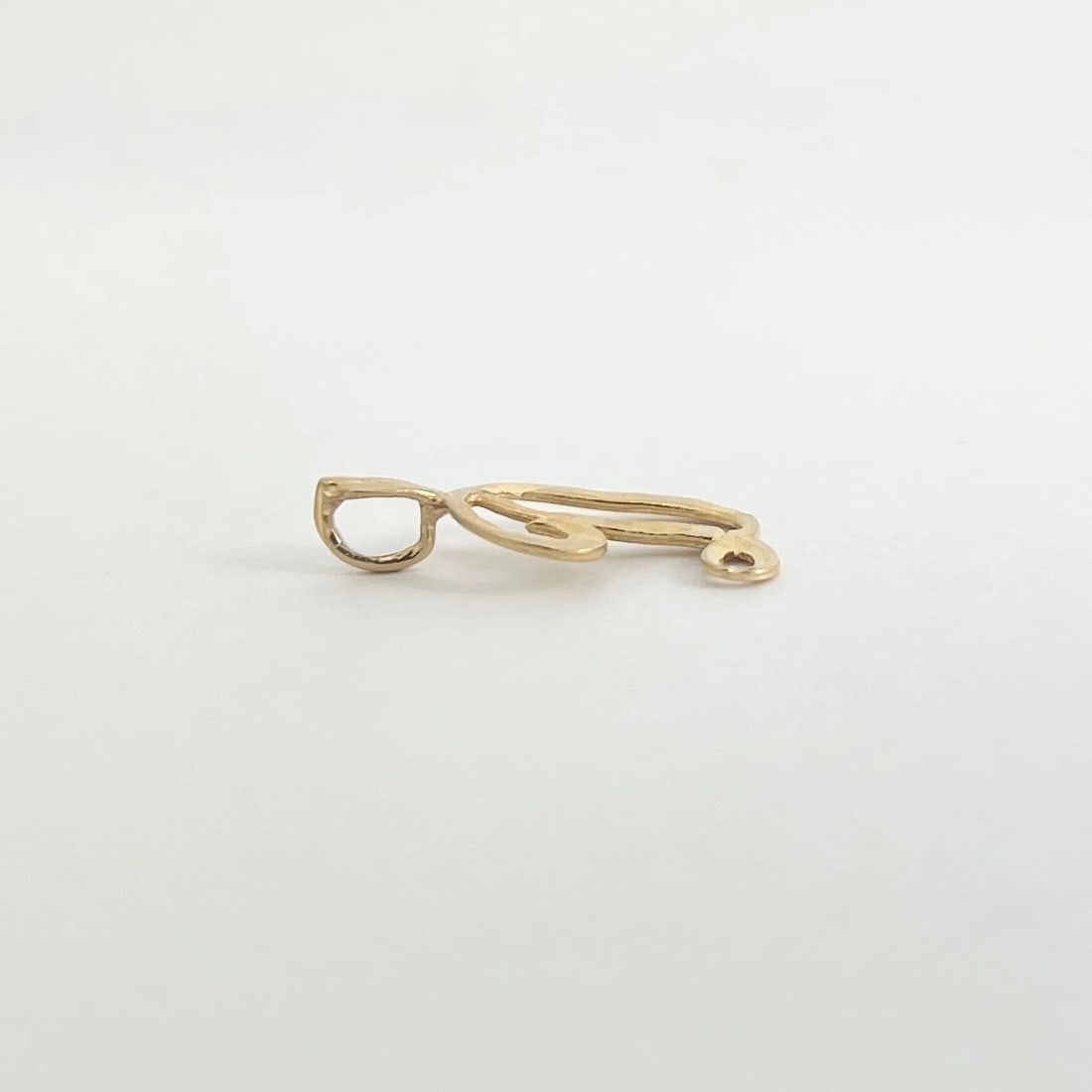 Vintage Letter D Initial Necklace Pendant Charm 14K Yellow Gold, .67 Grams - 6