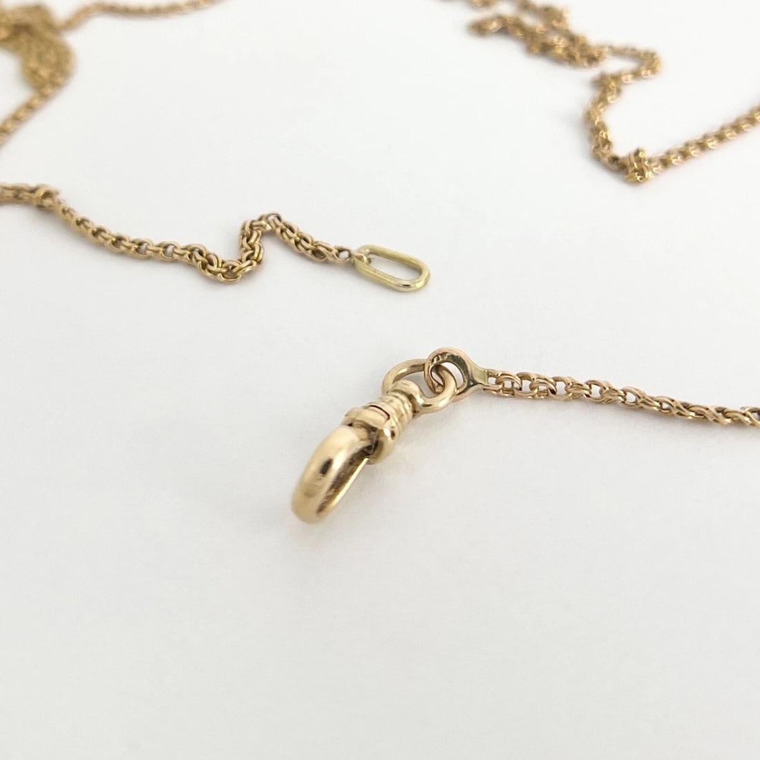 Antique Victorian Long Guard Chain Necklace 15K 13K Yellow Gold, 12.80 Grams - 9