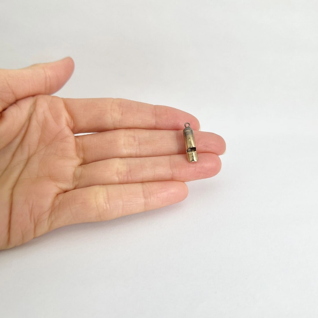 Antique Whistle Necklace Pendant Bracelet Charm 10K Yellow Gold, .88 Grams - 3