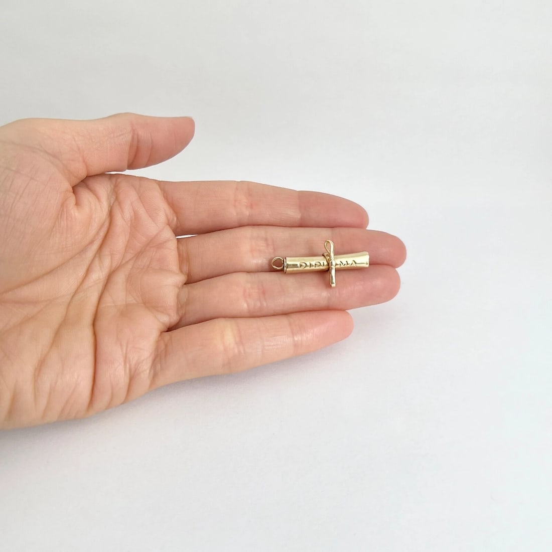 Vintage Diploma Graduation Charm Pendant 14K Yellow Gold, 2.47 Grams - 3