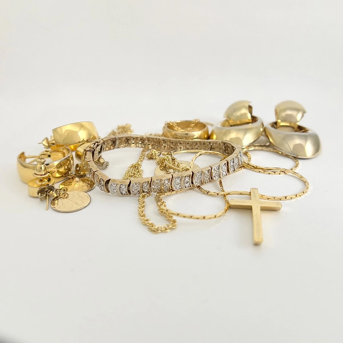 Vintage Estate Mixed Jewelry Lot, Gold-Plated More, 9 Pieces, 63.68 Grams - 4