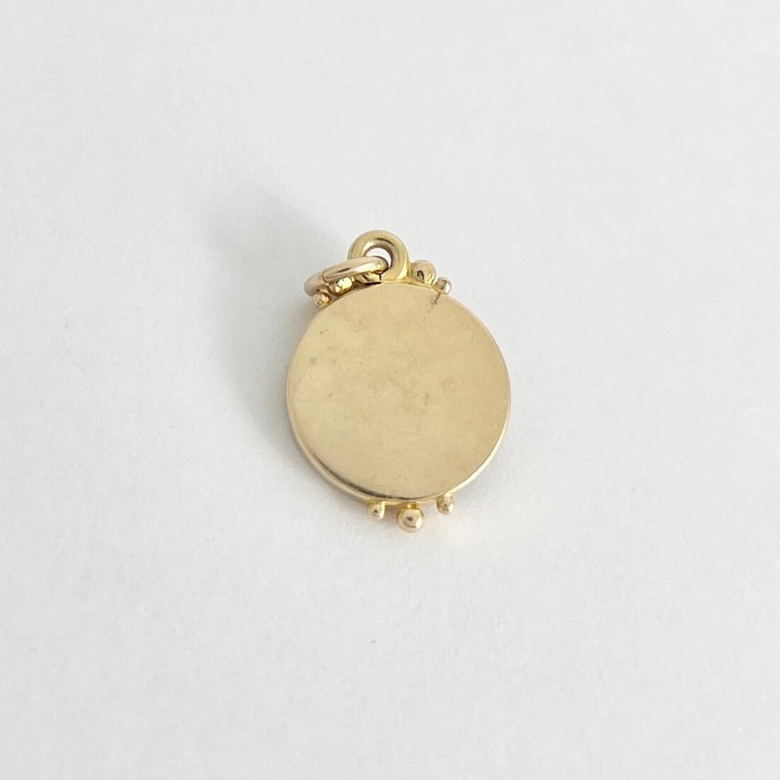 Antique Bird Wishbone Seed Pearl Necklace Pendant Charm 14K Yellow Gold, 1.99 Gr - 10