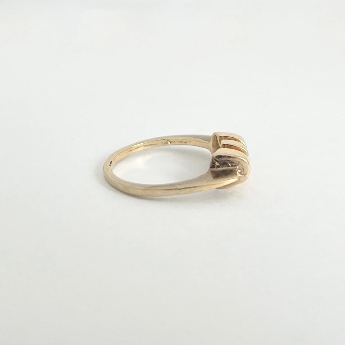 Vintage 1940's Retro Ribbed Gold Ring 14K Gold, 2.77 Grams - 6