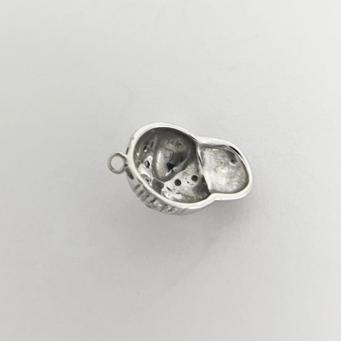Vintage Diamond Ball Cap Hat Charm 14K White Gold, 1.88 Grams - 9