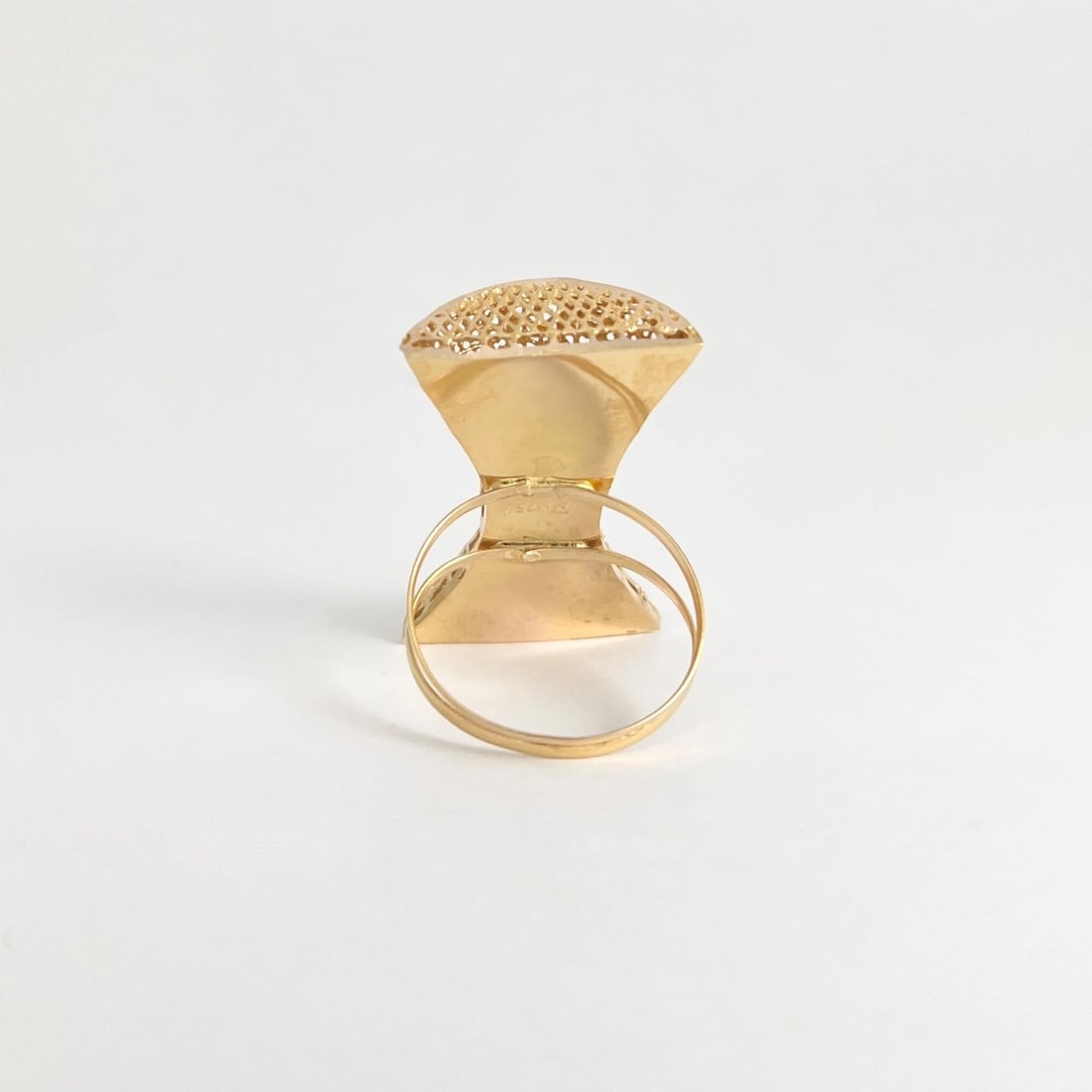 Vintage Long Filigree Bow Statement Ring 19K Yellow Gold, 5.32 Grams - 7