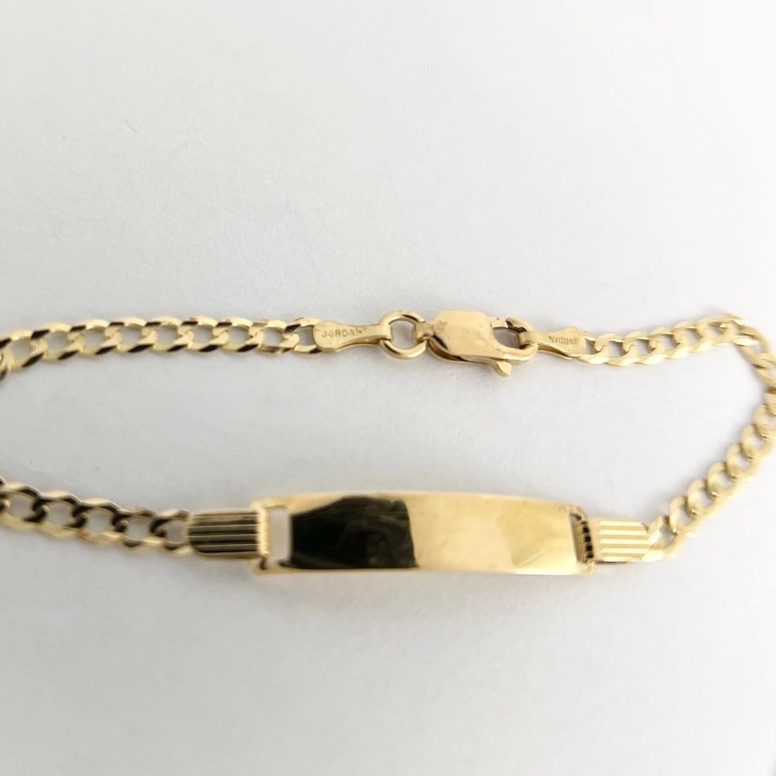 Vintage ID Nameplate Curb Chain Bracelet 14K Yellow Gold, 2.88 Grams - 3