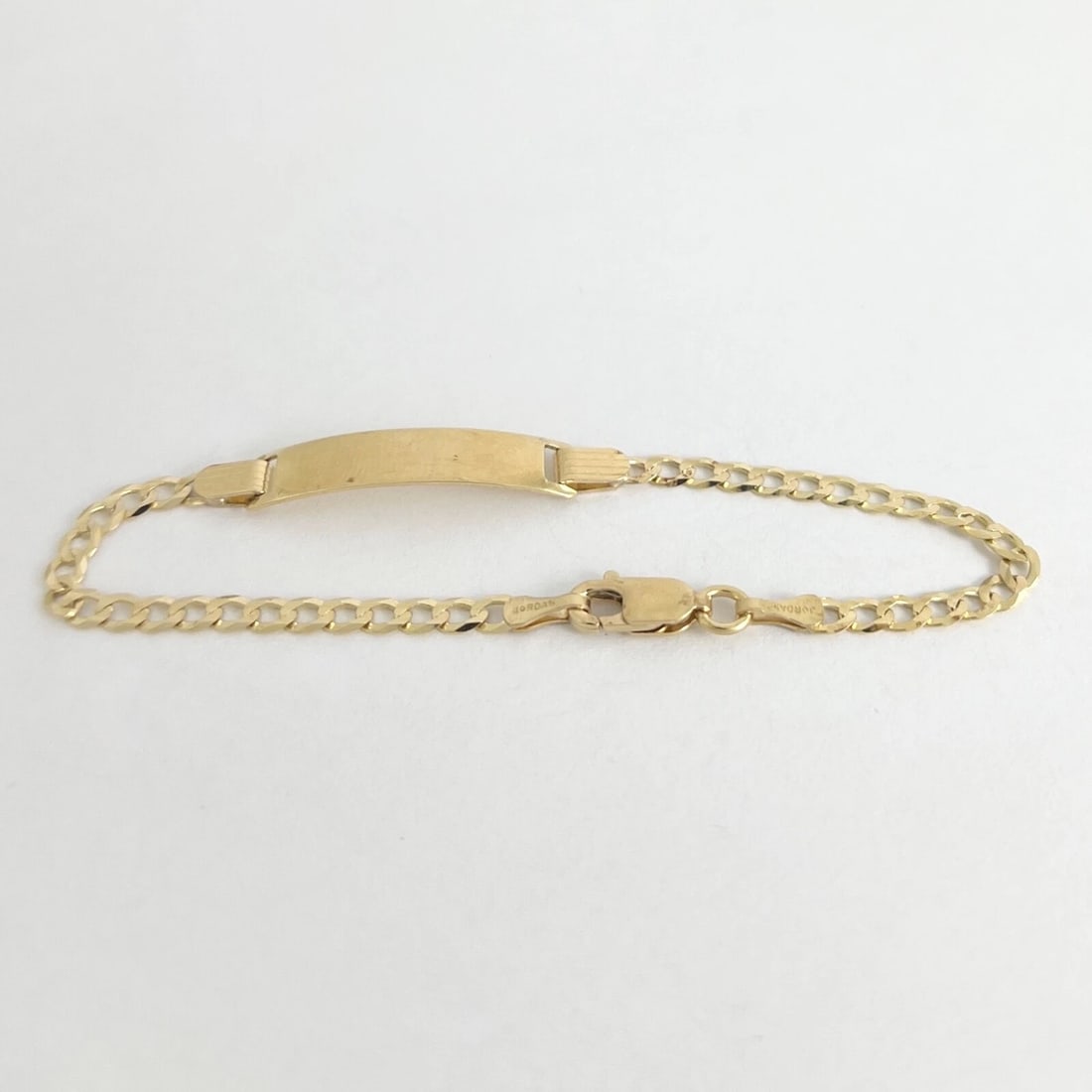 Vintage ID Nameplate Curb Chain Bracelet 14K Yellow Gold, 2.88 Grams - 6