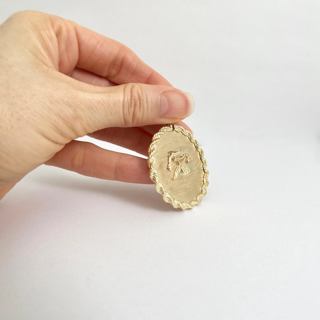 Vintage 25 Telephone Necklace Pendant Charm 14K Yellow Gold, 17.51 Grams - 7