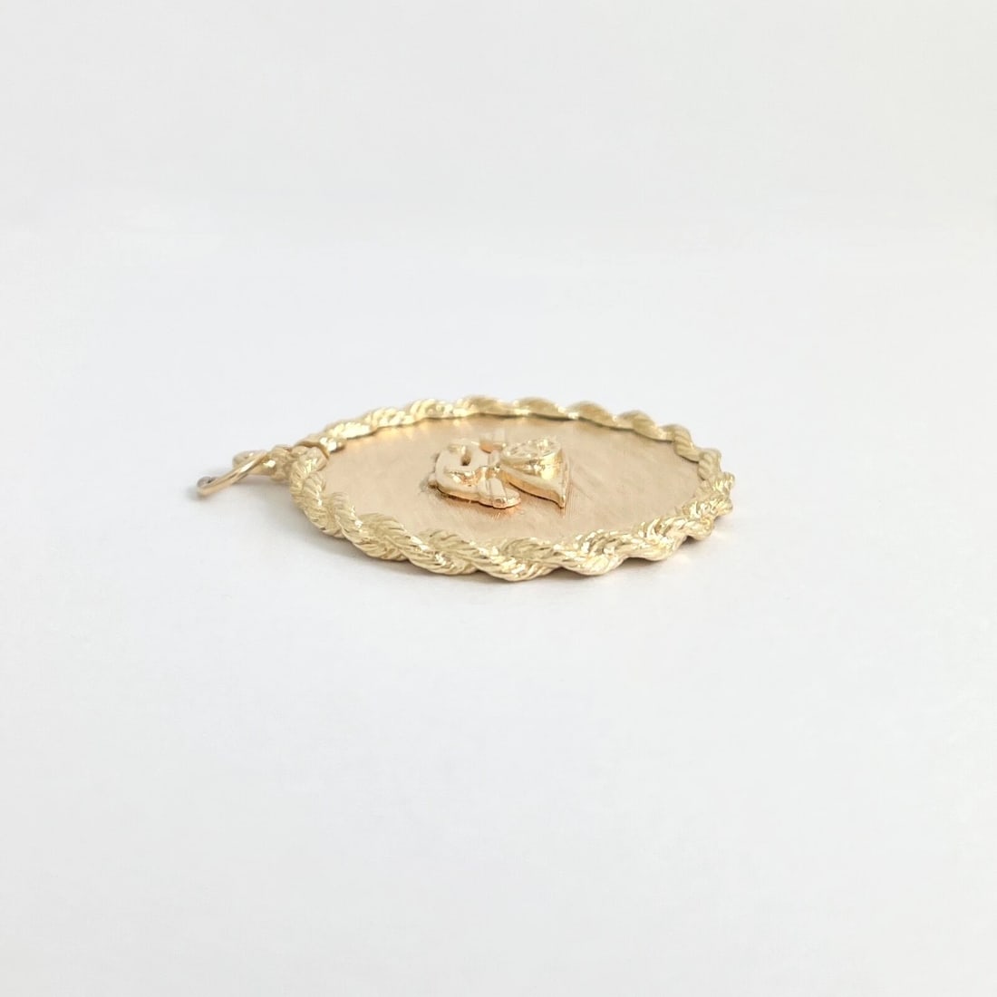 Vintage 25 Telephone Necklace Pendant Charm 14K Yellow Gold, 17.51 Grams - 9