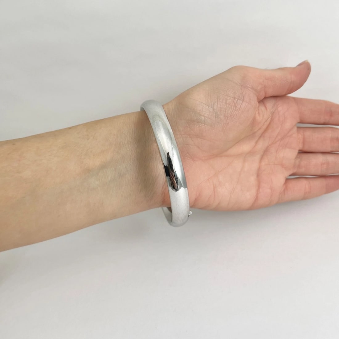 Vintage 1960's HF Barrows Etched Floral Bangle Bracelet Sterling Silver 15.17 Gr - 6